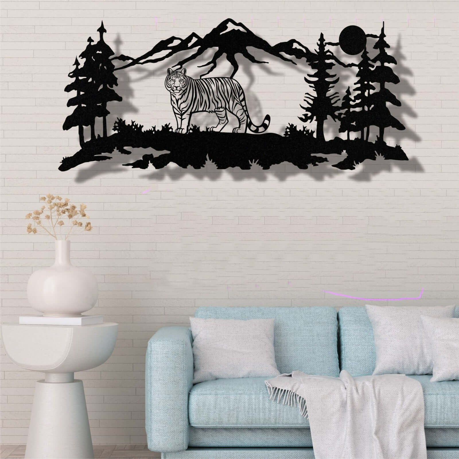 Tiger - Forest Metal Wall Art