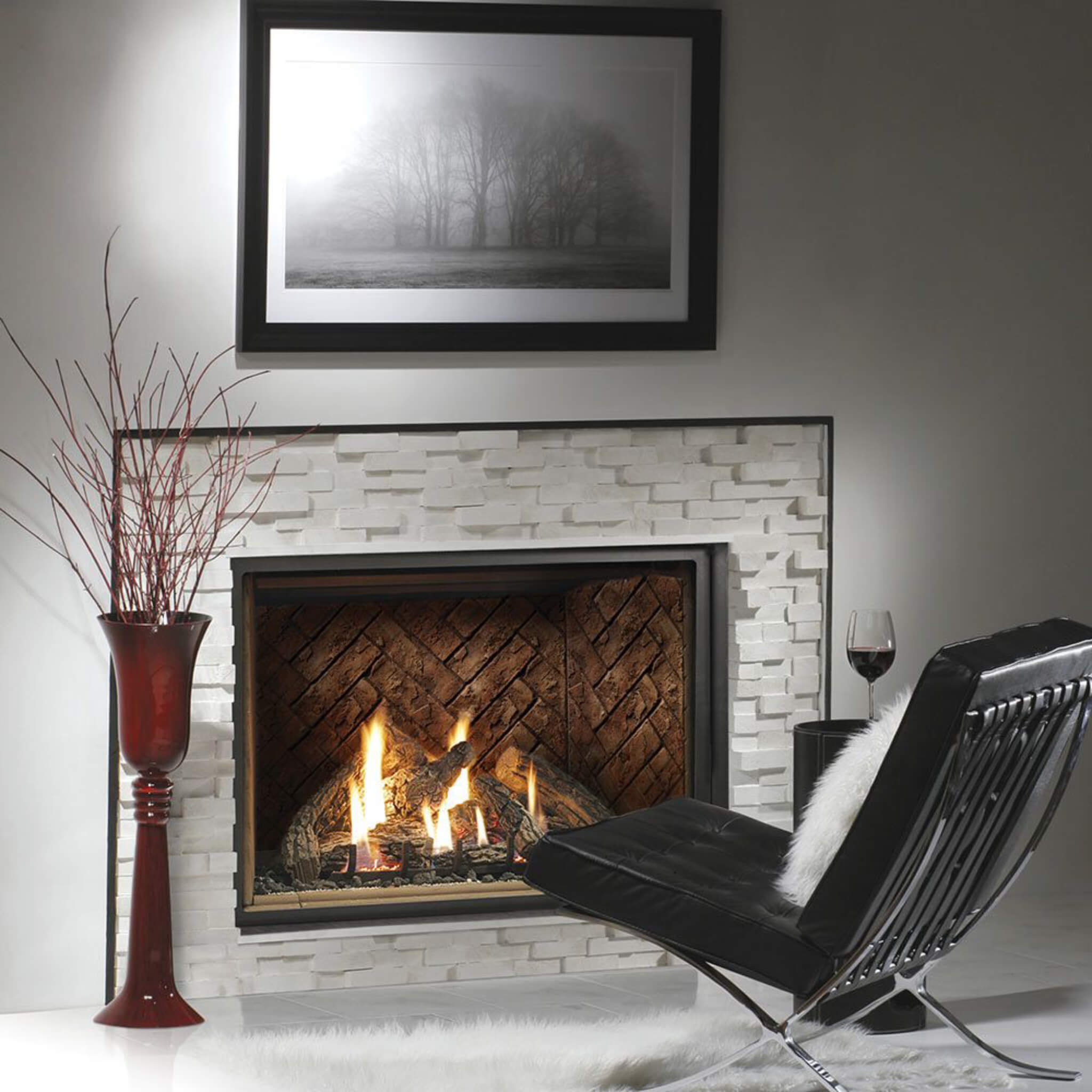 Kingsman 47" Zero Clearance 40K BTU Direct Vent Gas Fireplace (SAK87421)