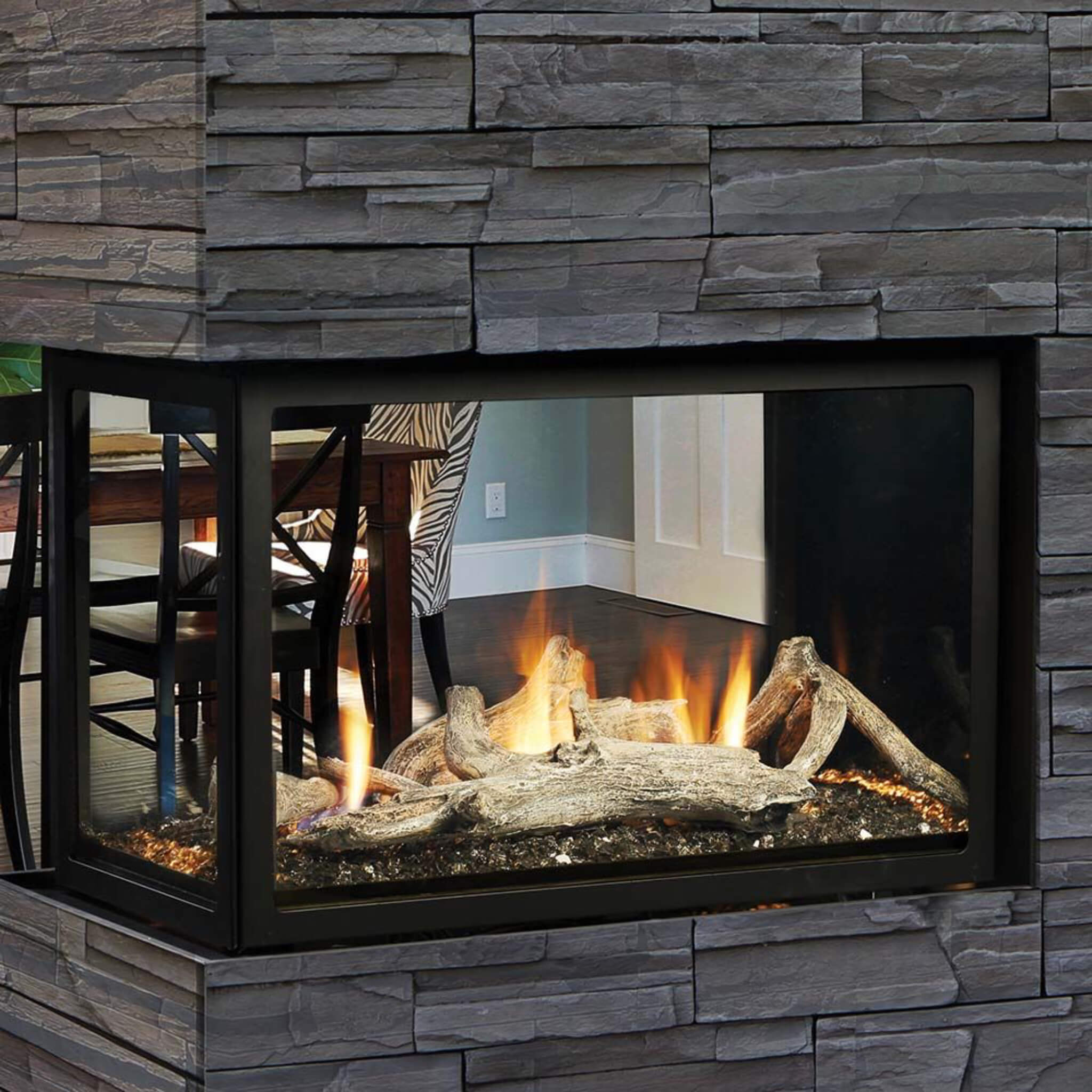 Kingsman Atrium 42" Clean View Peninsula Direct Vent Gas Fireplace (SAK30489)