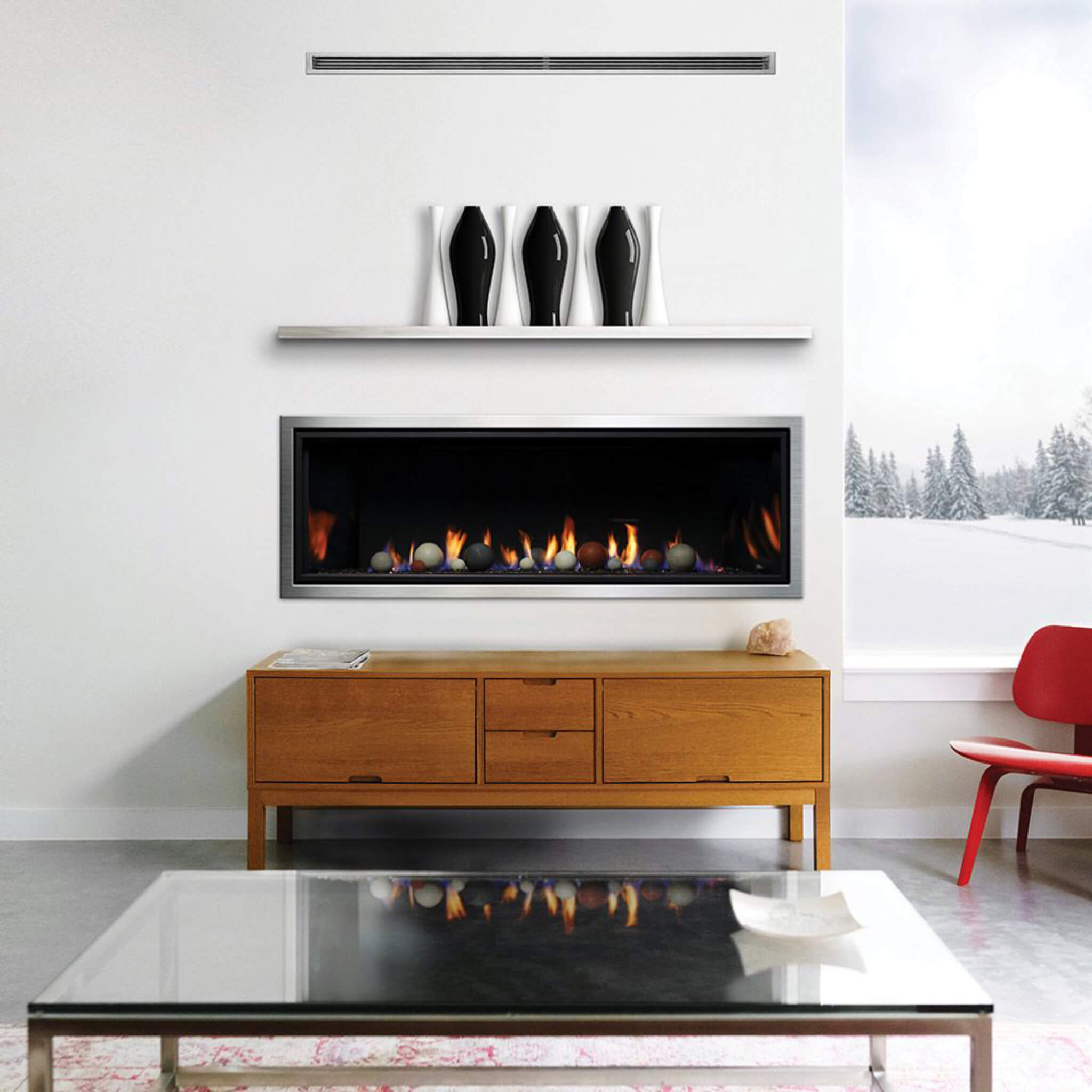 Kingsman ZCVRB 60" Zero Clearance Linear Direct Vent Fireplace [ZCVRB60] (SAK67890)