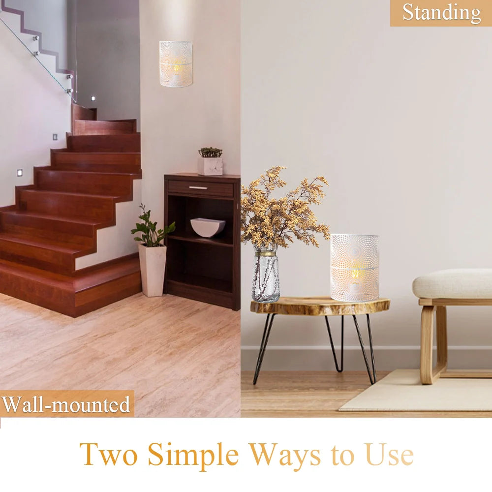Set of 2 8''H Wall Battery Powered Lamp (Sunflow white)