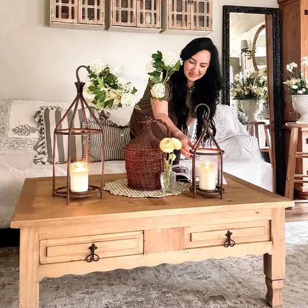 Vintage Inspired Open Cage Candle Lanterns, Set of Two