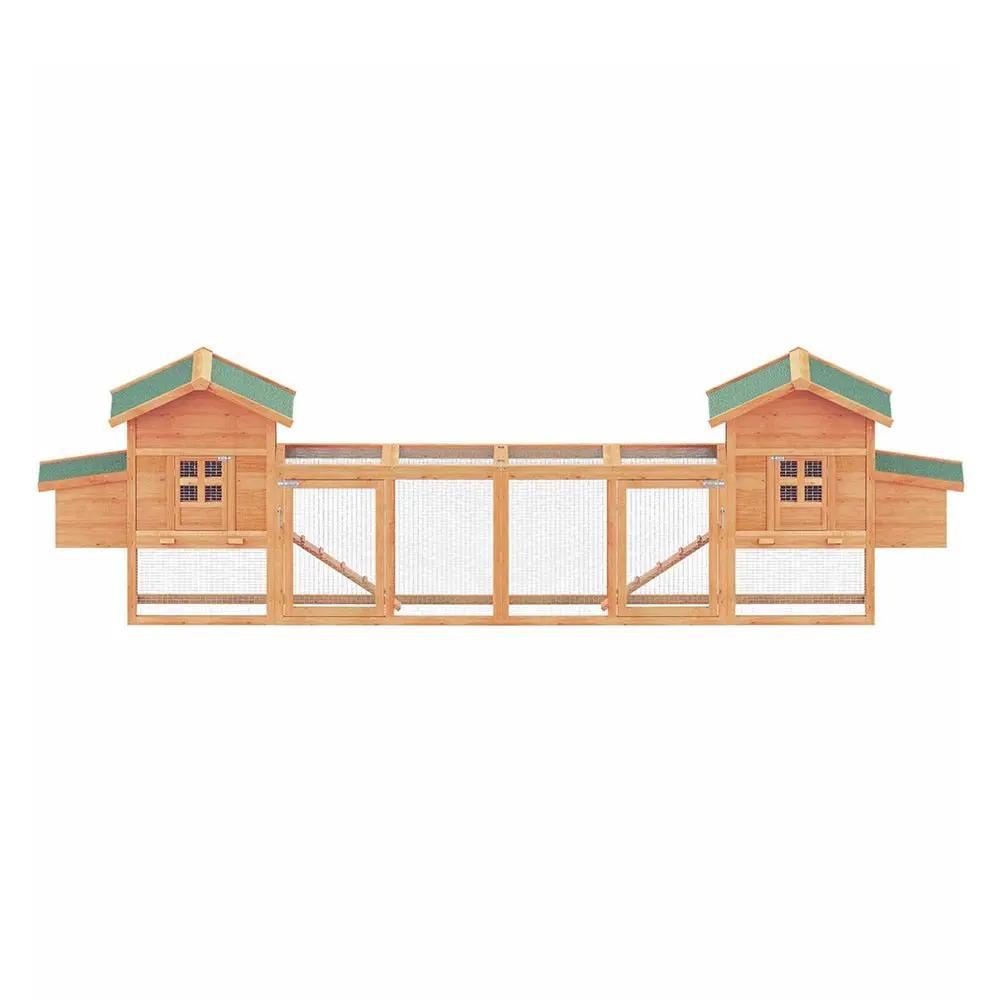Large Wooden Backyard Hen Chicken Coop Enclosure W/ Nest Box & Run, 160" (SAK96451)