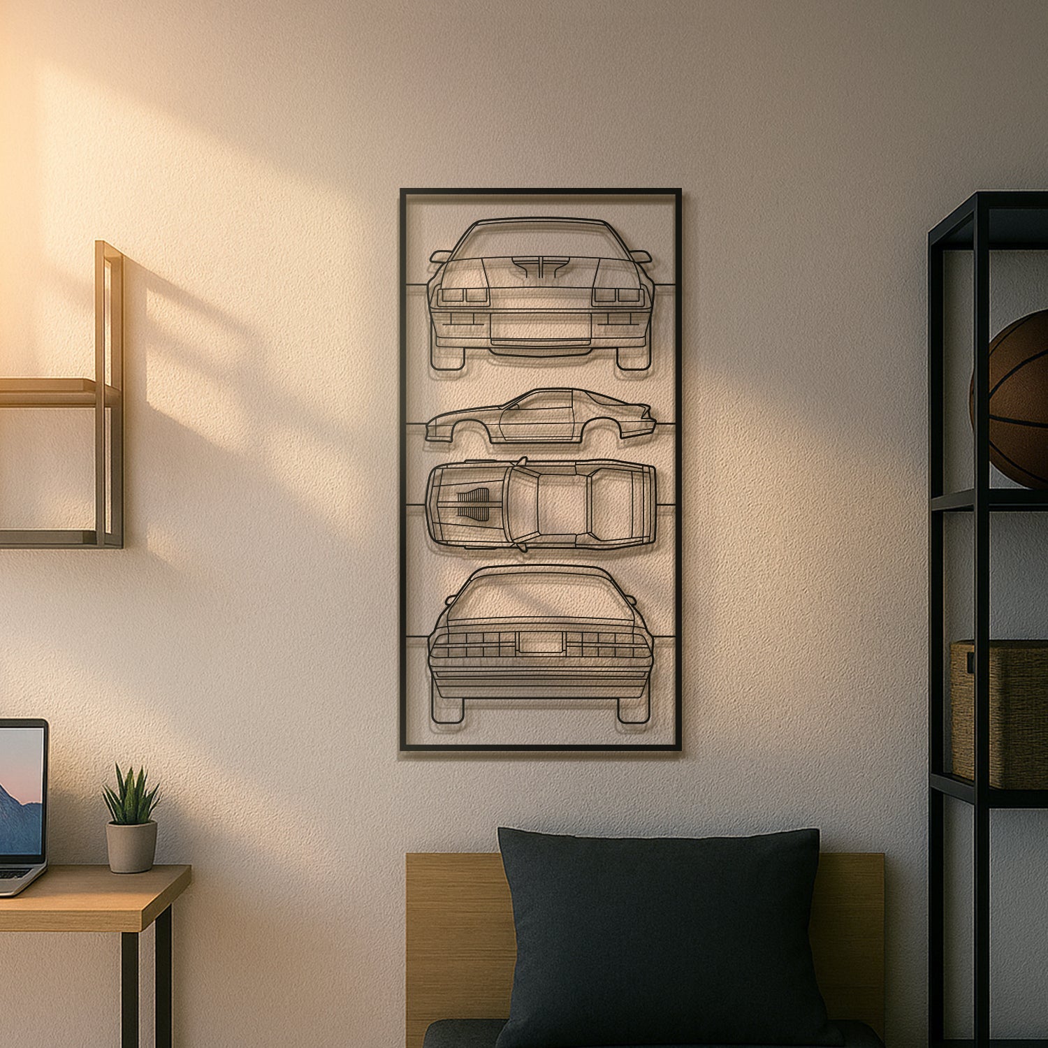 1982 Camaro Z28 Quad Profile Metal Frame Silhouette - MT1438