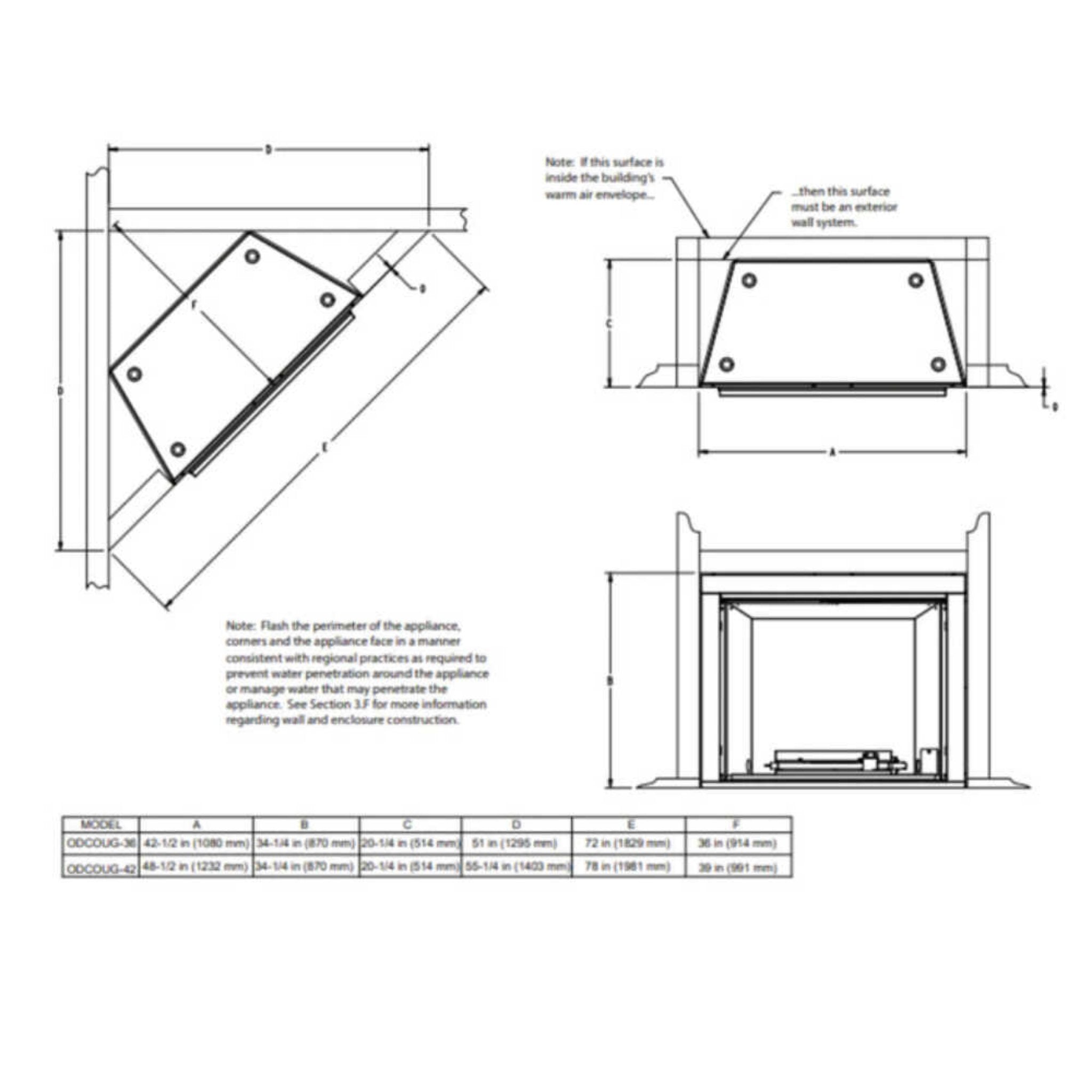 Majestic Courtyard 55K BTU 36" Traditional Outdoor Gas Fireplace (No Refractory) [ODCOUG-36NR] (SAK74218)