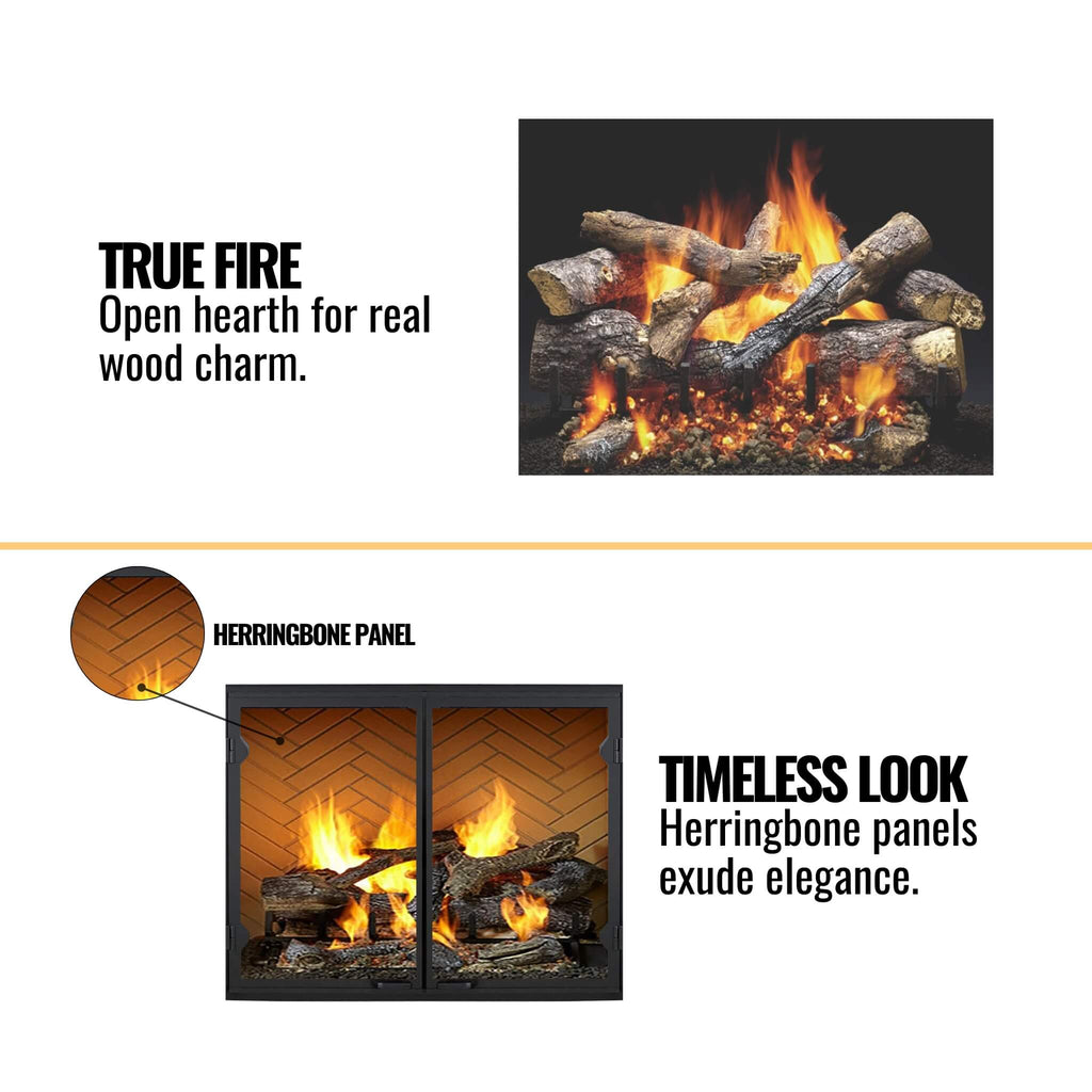 Majestic Biltmore 50" Herringbone Pattern Open Wood-Burning Fireplace [SB100HB] (SAK62529)