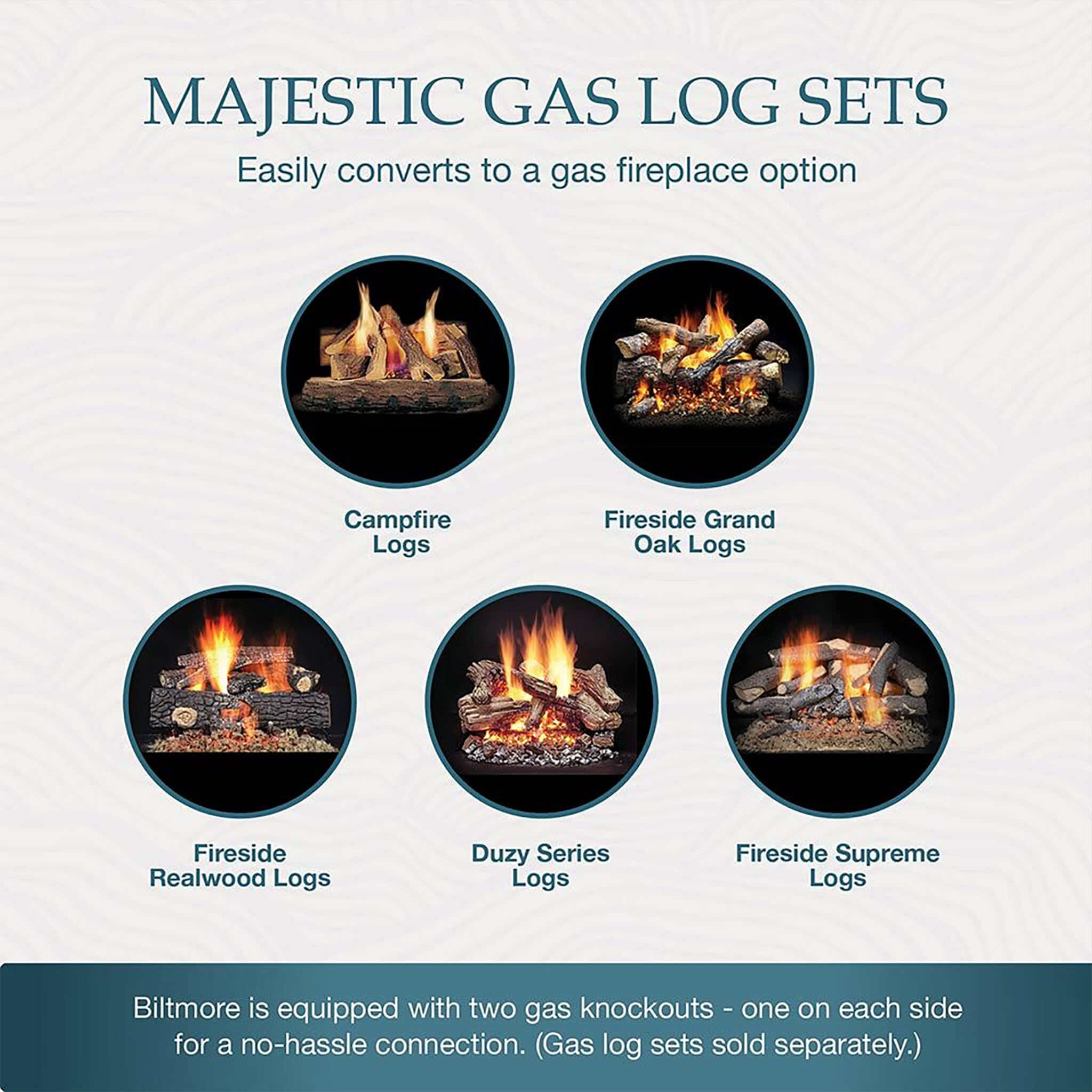 Majestic Biltmore 50" Herringbone Pattern Open Wood-Burning Fireplace [SB100HB] (SAK62529)