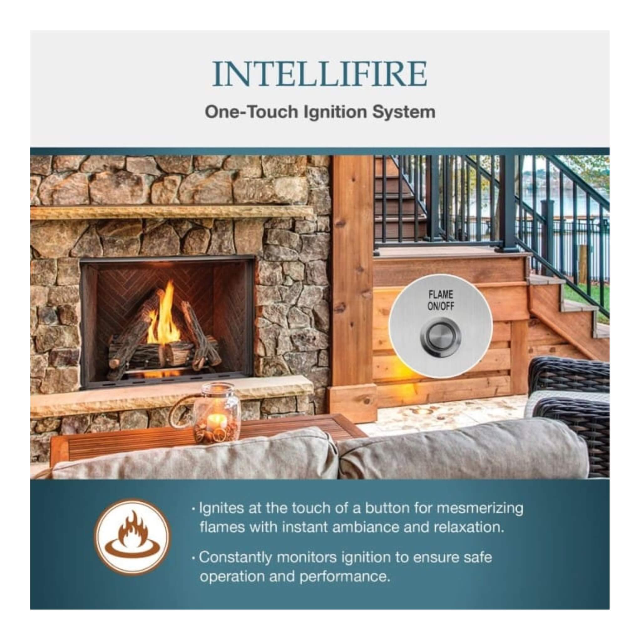 Majestic Courtyard 55K BTU 42" Traditional Outdoor Gas Fireplace With Stacked Concrete Refractory [ODCOUG-42TS] (SAK75312)