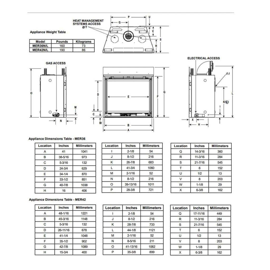 Majestic Meridian 42" Natural Gas Fireplace [MER42N] (SAK43895)