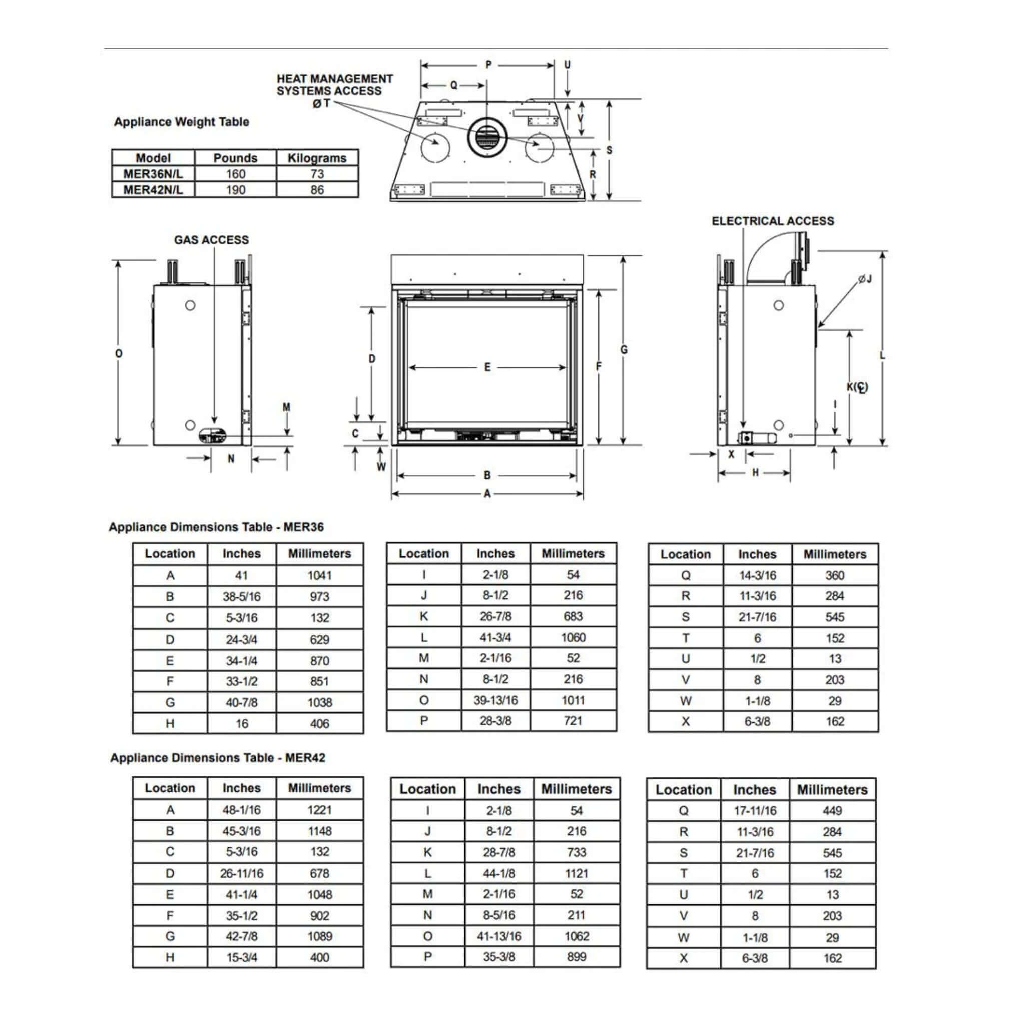 Majestic Meridian 42" Natural Gas Fireplace [MER42N] (SAK43895)