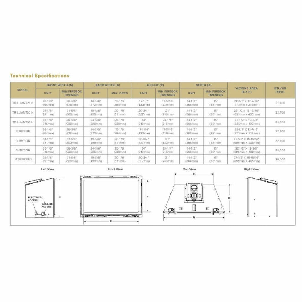 Majestic Trilliant 25" Direct Vent Gas Fireplace Insert [TRILLIANT25IN] (SAK95713)