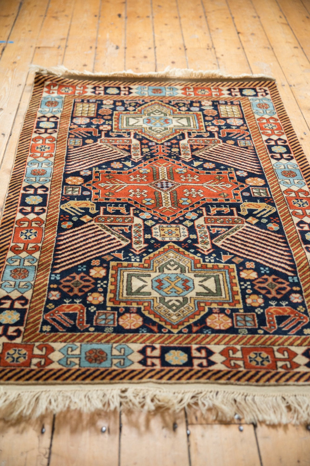 3.5x5.5 Vintage Romanian Akstafa Design Rug