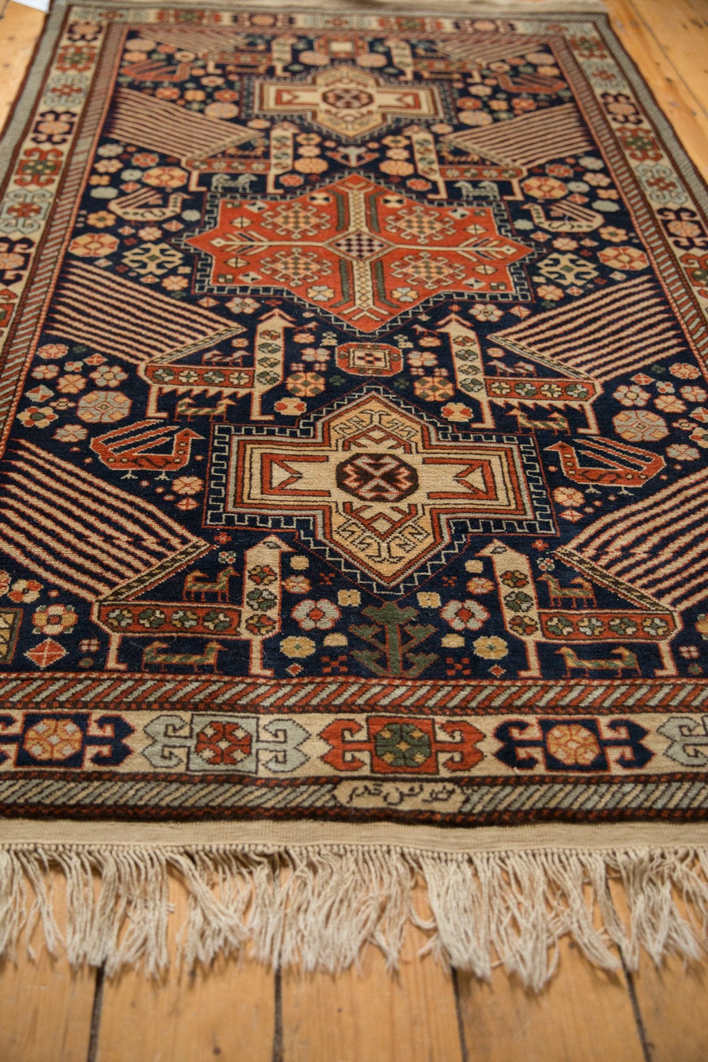 4x6.5 Vintage Romanian Akstafa Design Rug