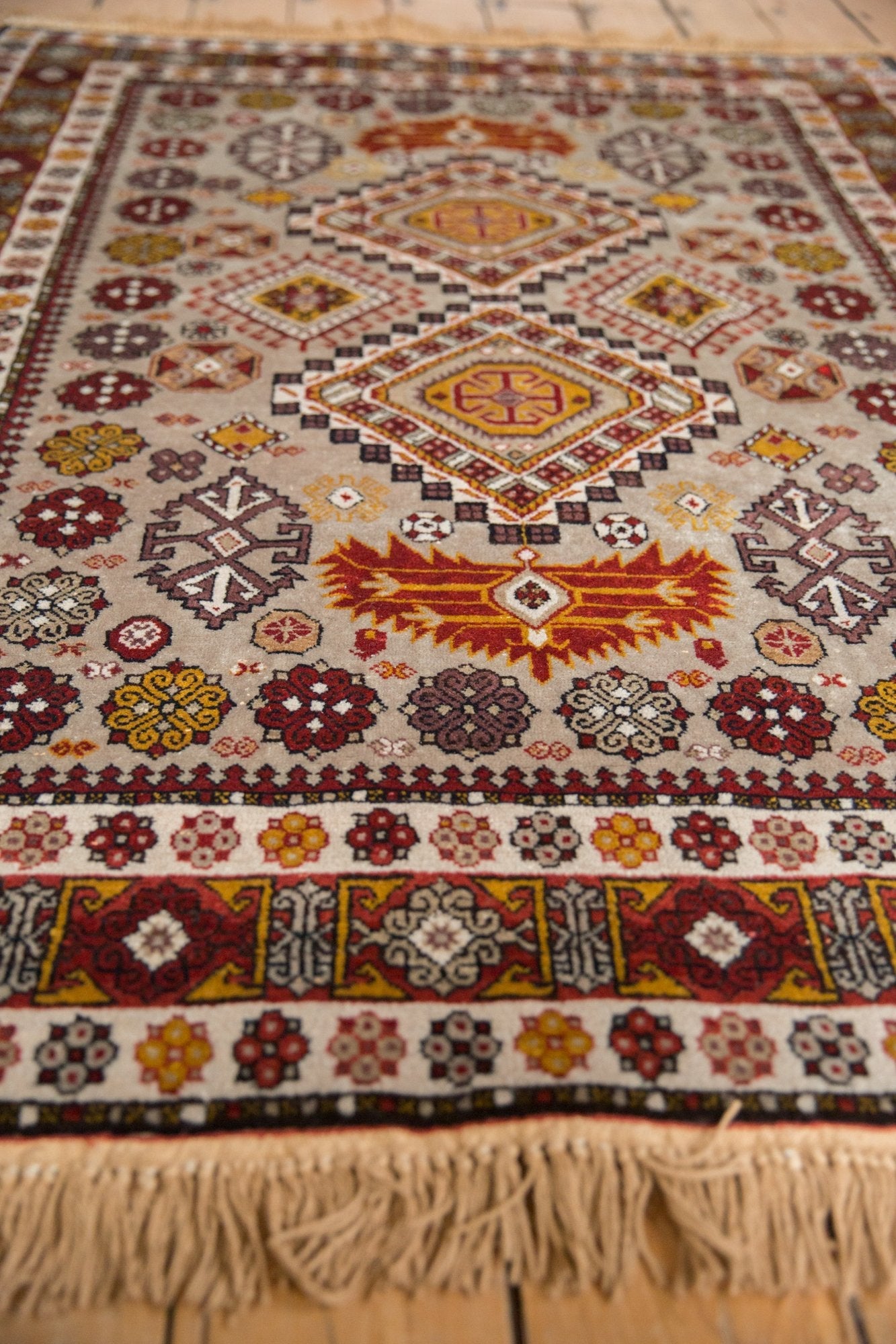 4x5.5 Vintage Romanian Shirvan Design Rug