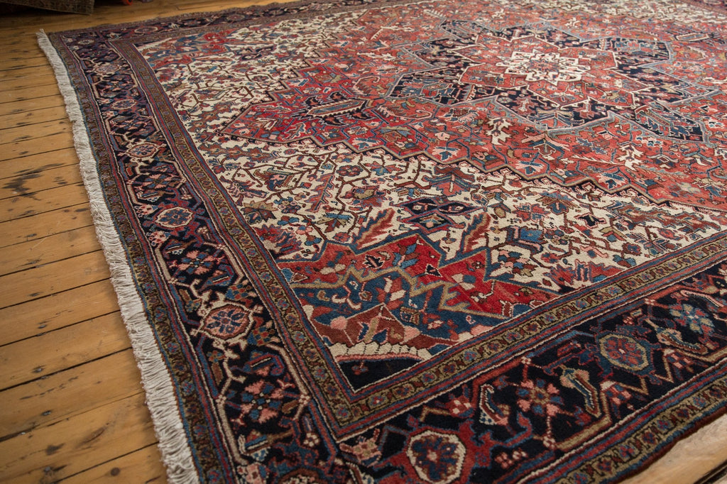 11.5x12.5 Vintage Heriz Square Carpet