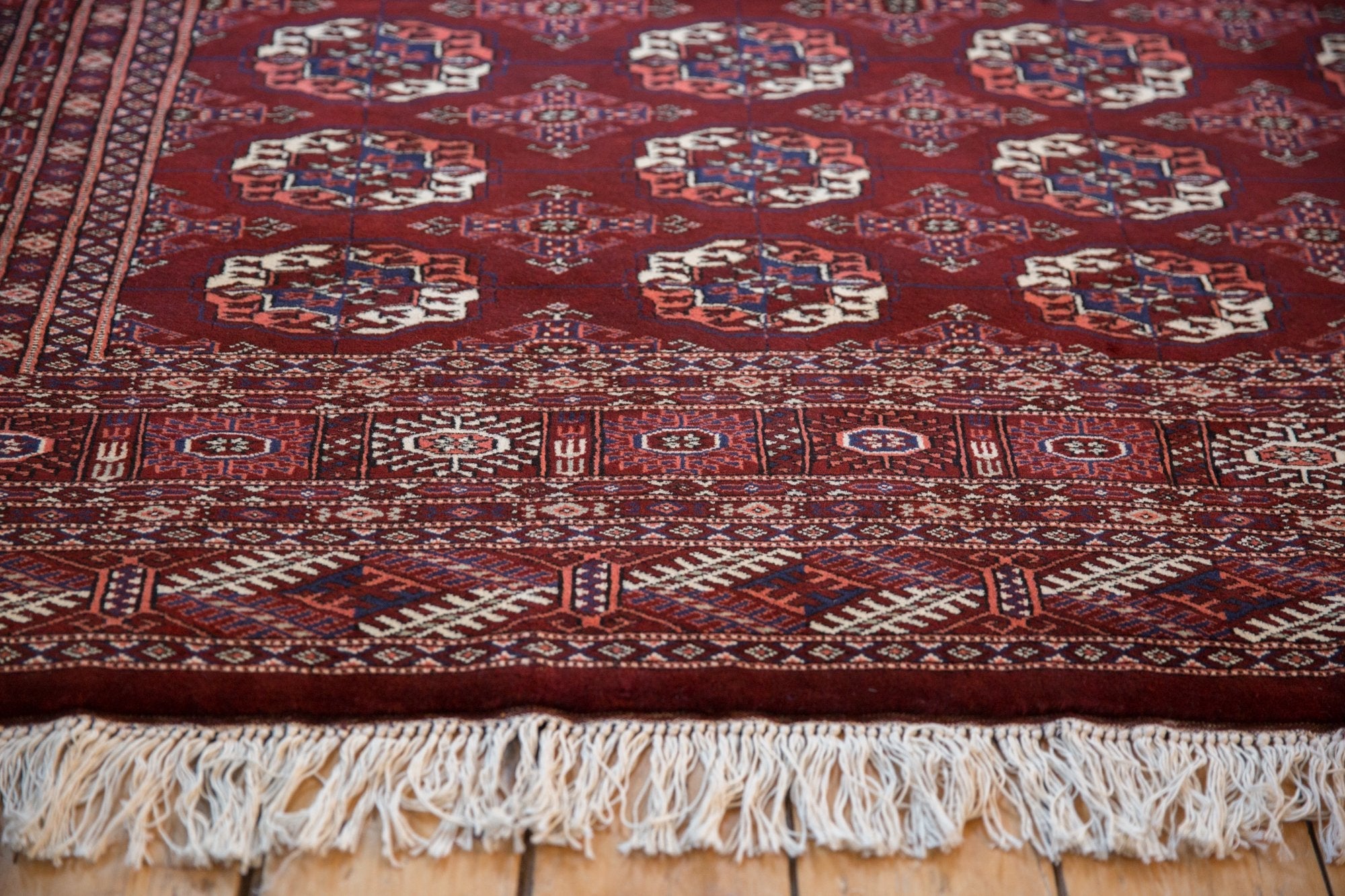 6x6.5 Vintage Fine Pakistani Bokhara Design Square Carpet