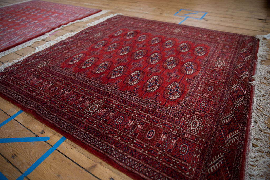 5x5 Vintage Fine Bokhara Square Rug