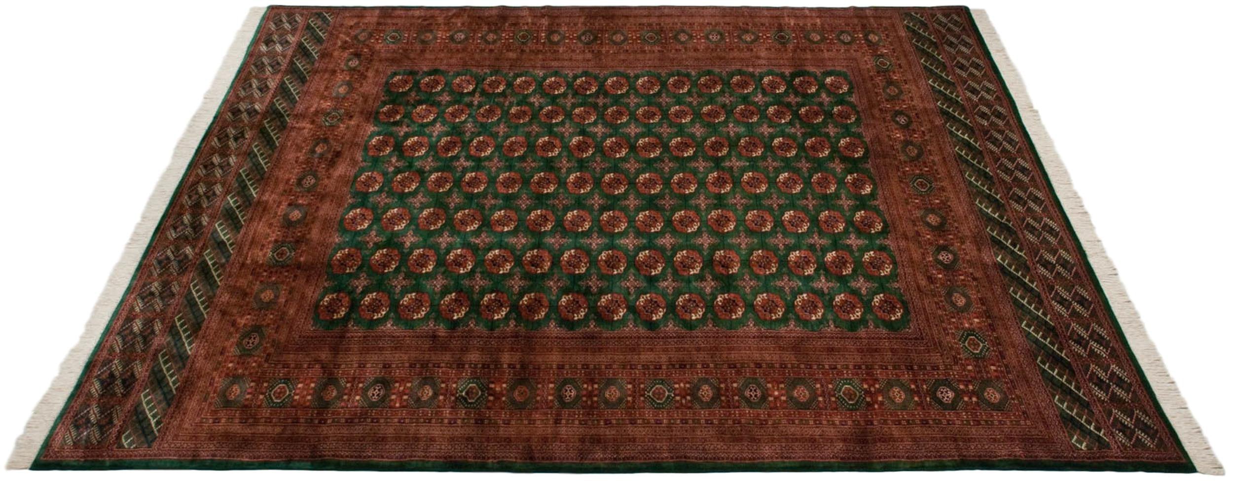 12x12.5 Vintage Fine Bokhara Square Carpet