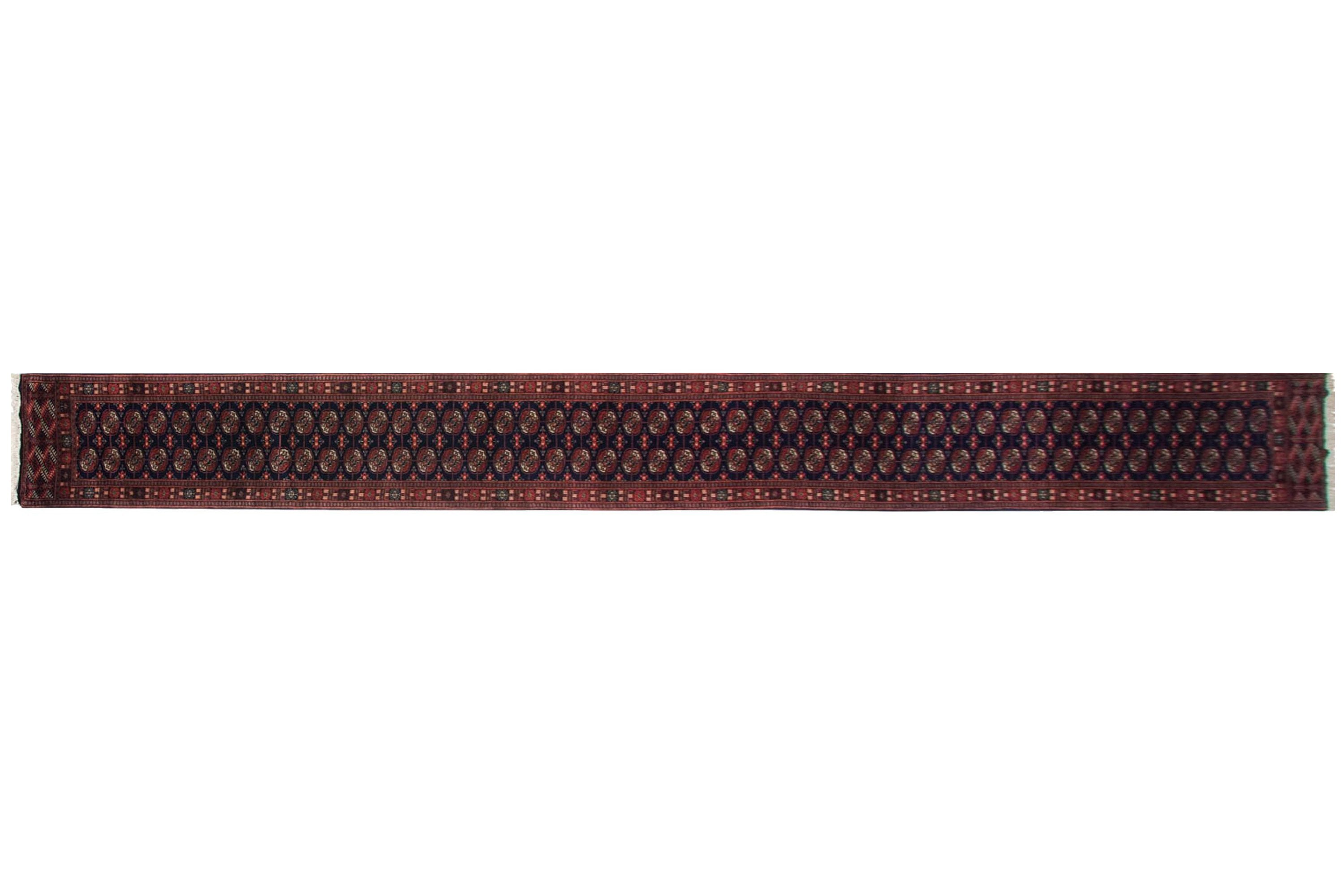 2.5x19.5 Vintage Fine Bokhara Rug Runner