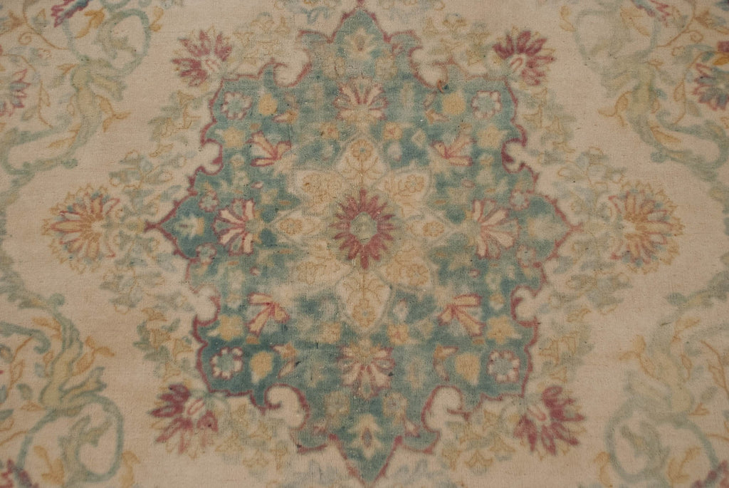 6x9 Vintage Distressed Bulgarian Kerman Design Carpet