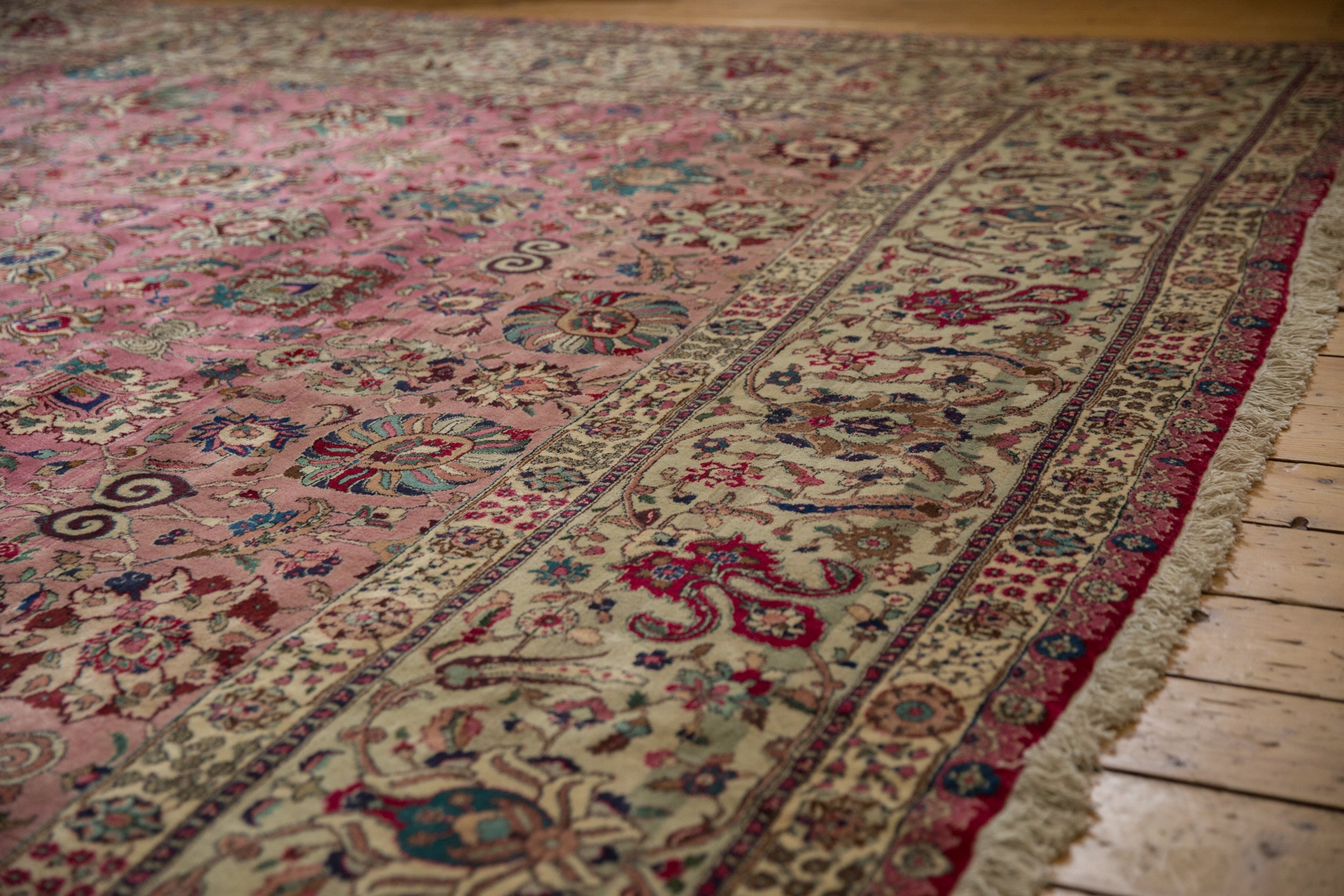 12x13.5 Vintage Tabriz Square Carpet