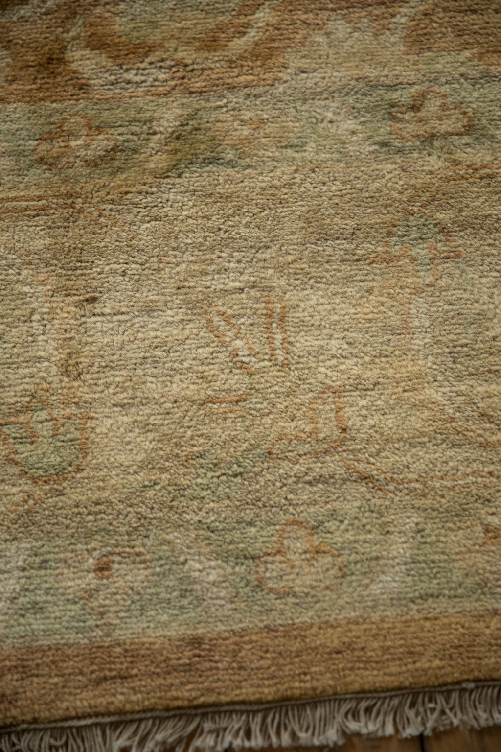 10x14 Vintage Gold Wash Indian Oushak Design Carpet