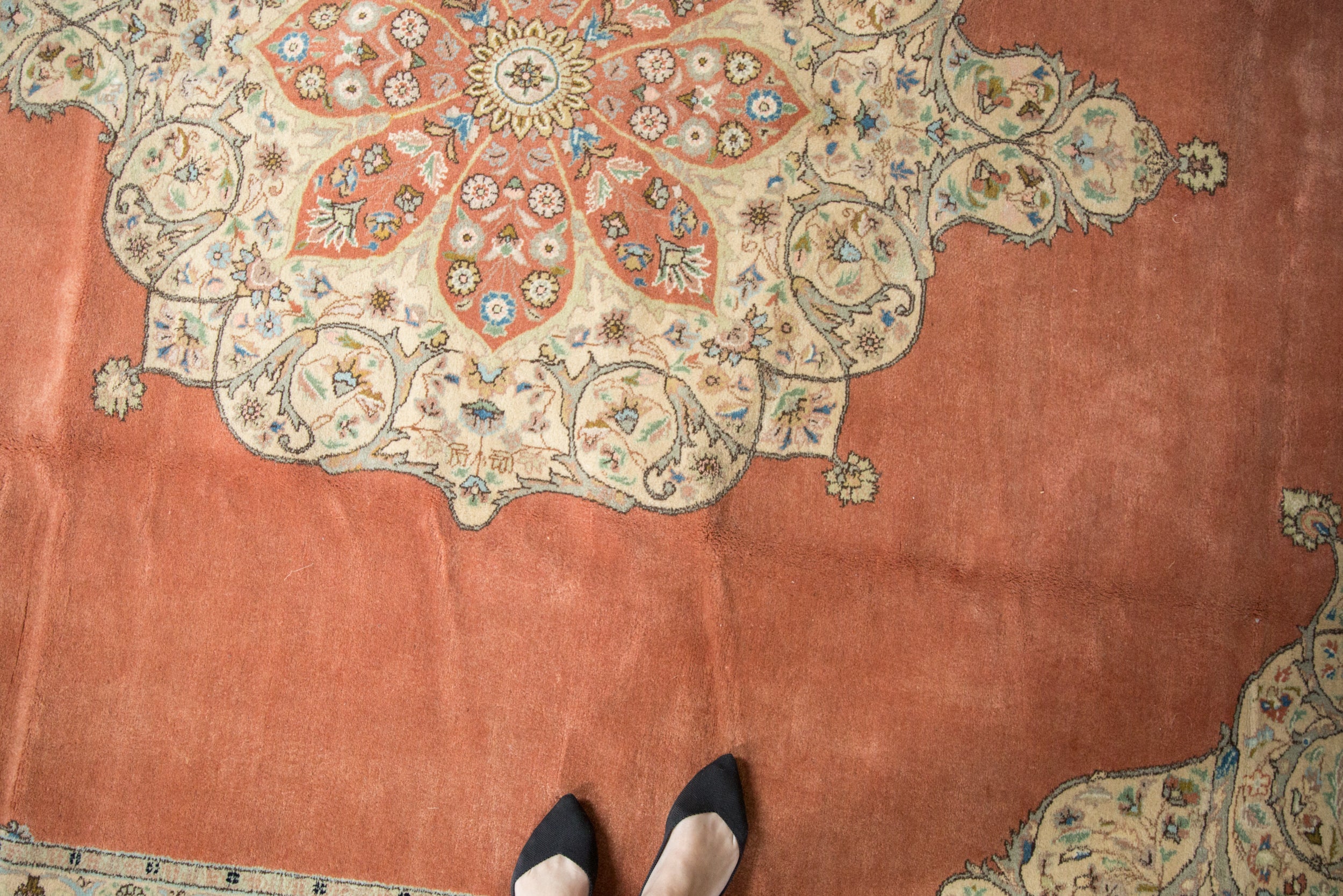 10x14.5 Vintage Tabriz Carpet