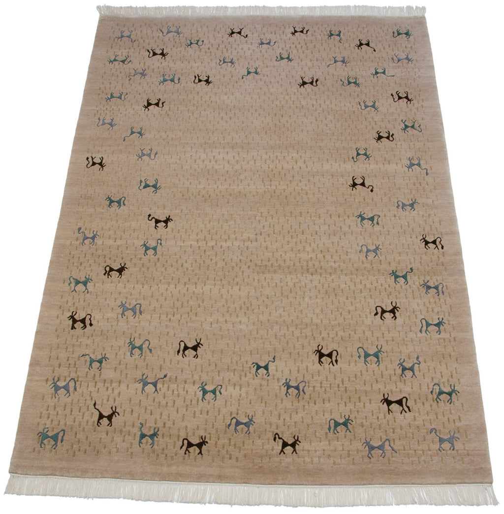 6x9 New Indian Folk Art Design Carpet