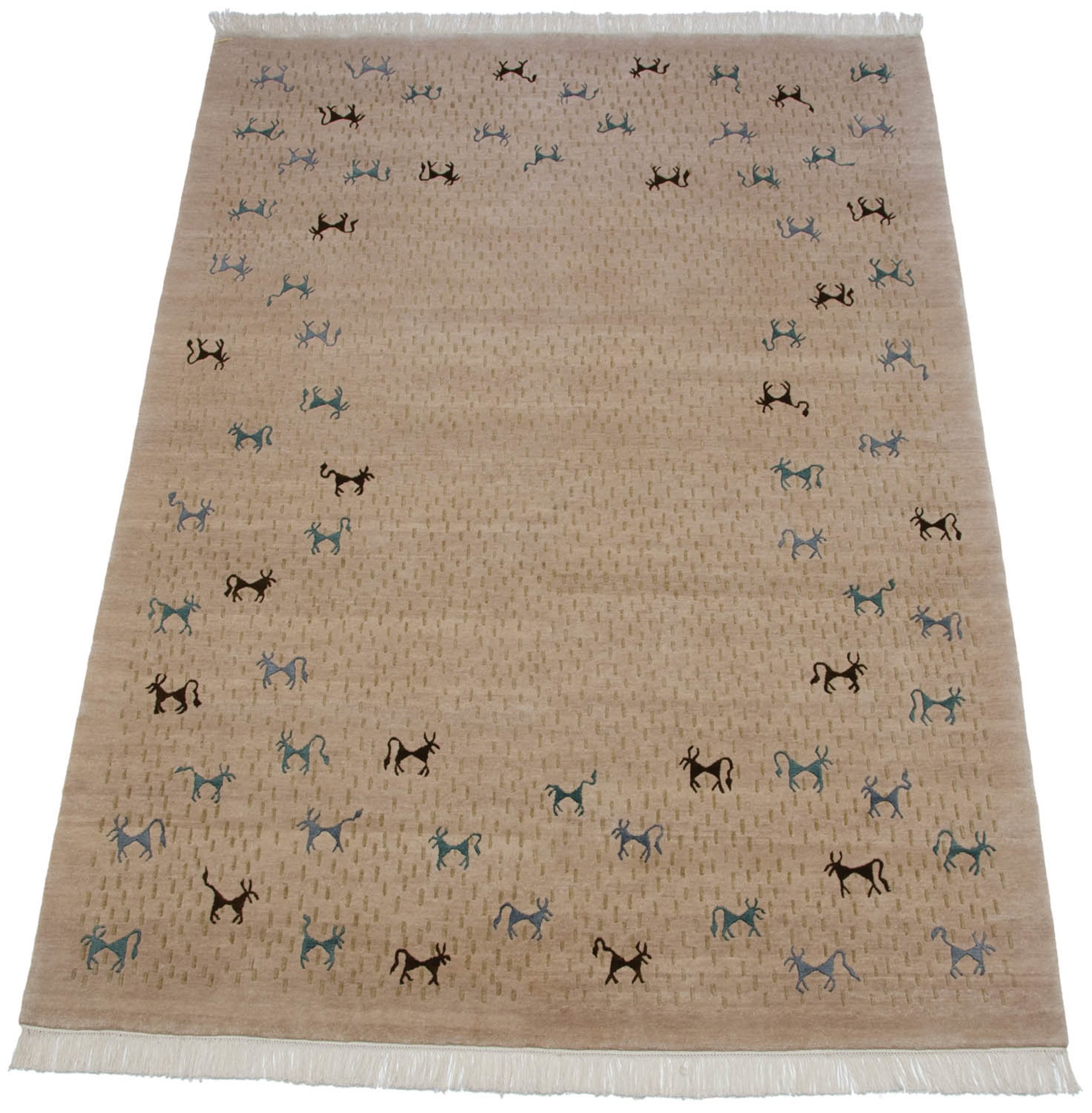 6x9 New Indian Folk Art Design Carpet