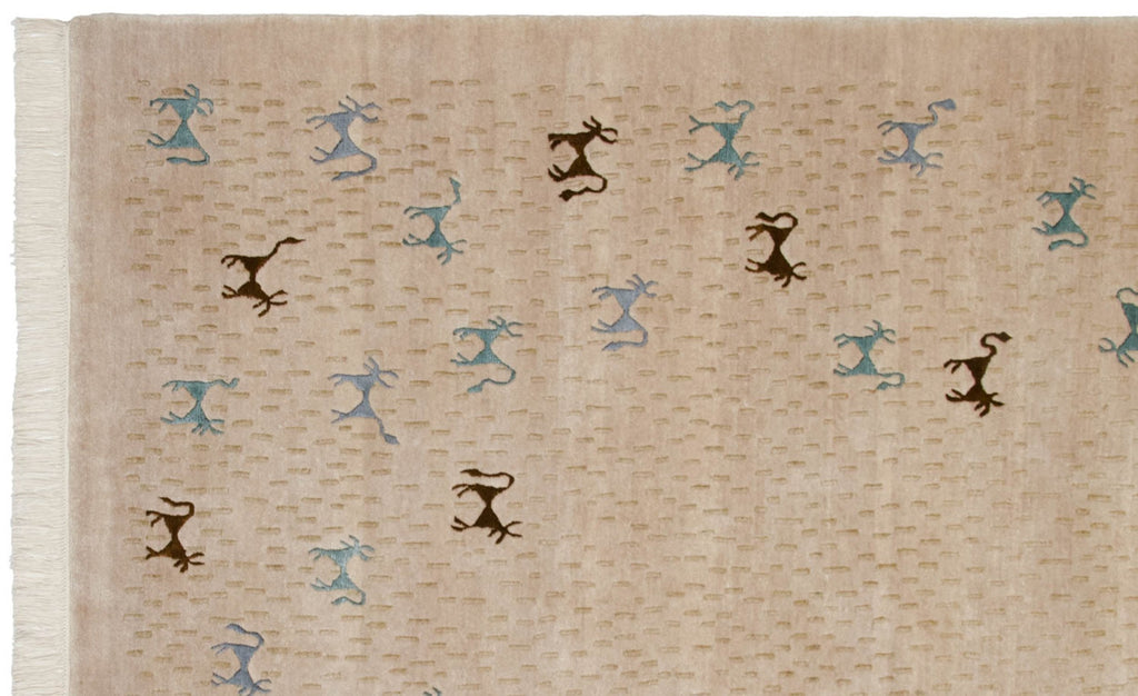 6x9 New Indian Folk Art Design Carpet