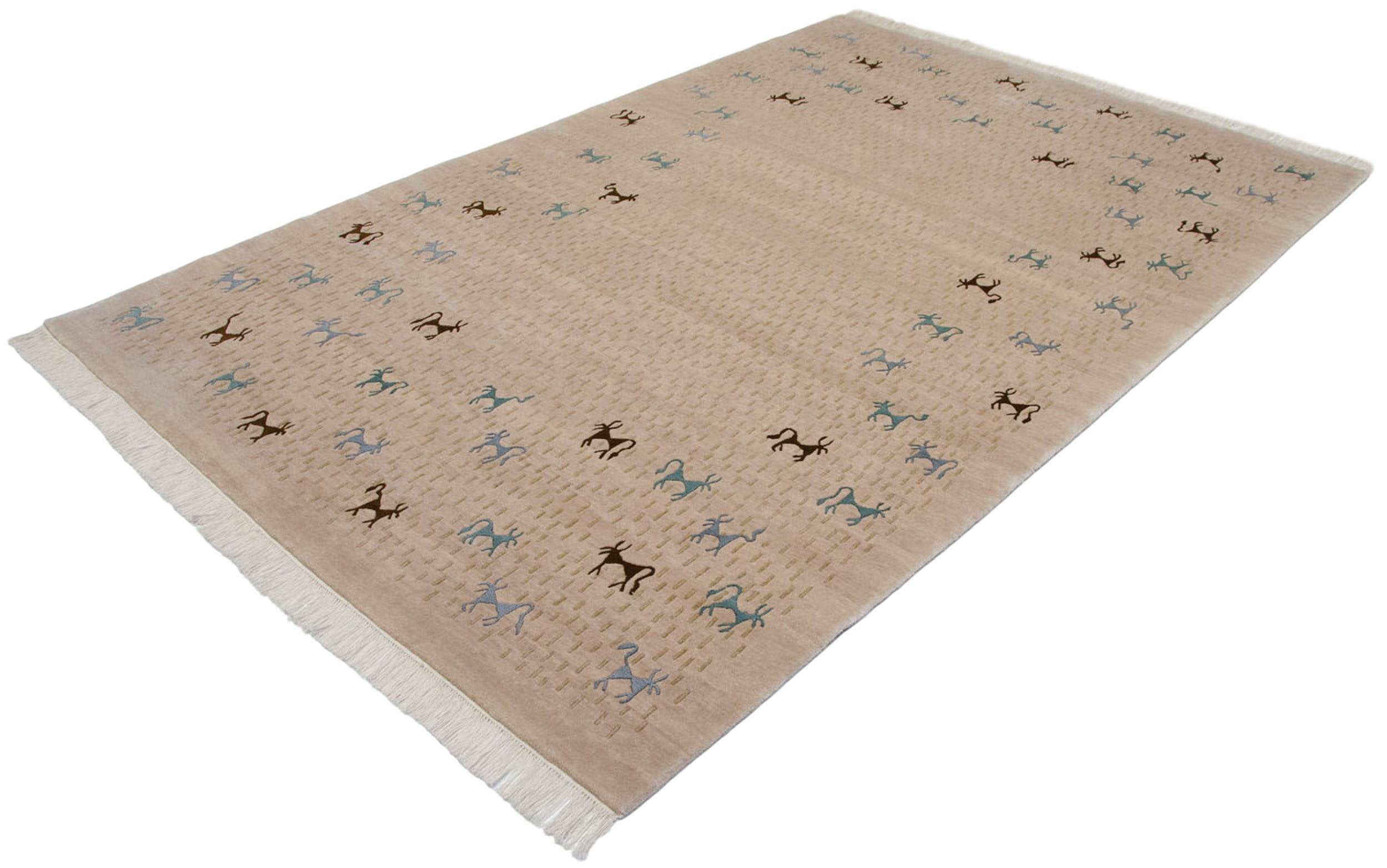 6x9 New Indian Folk Art Design Carpet