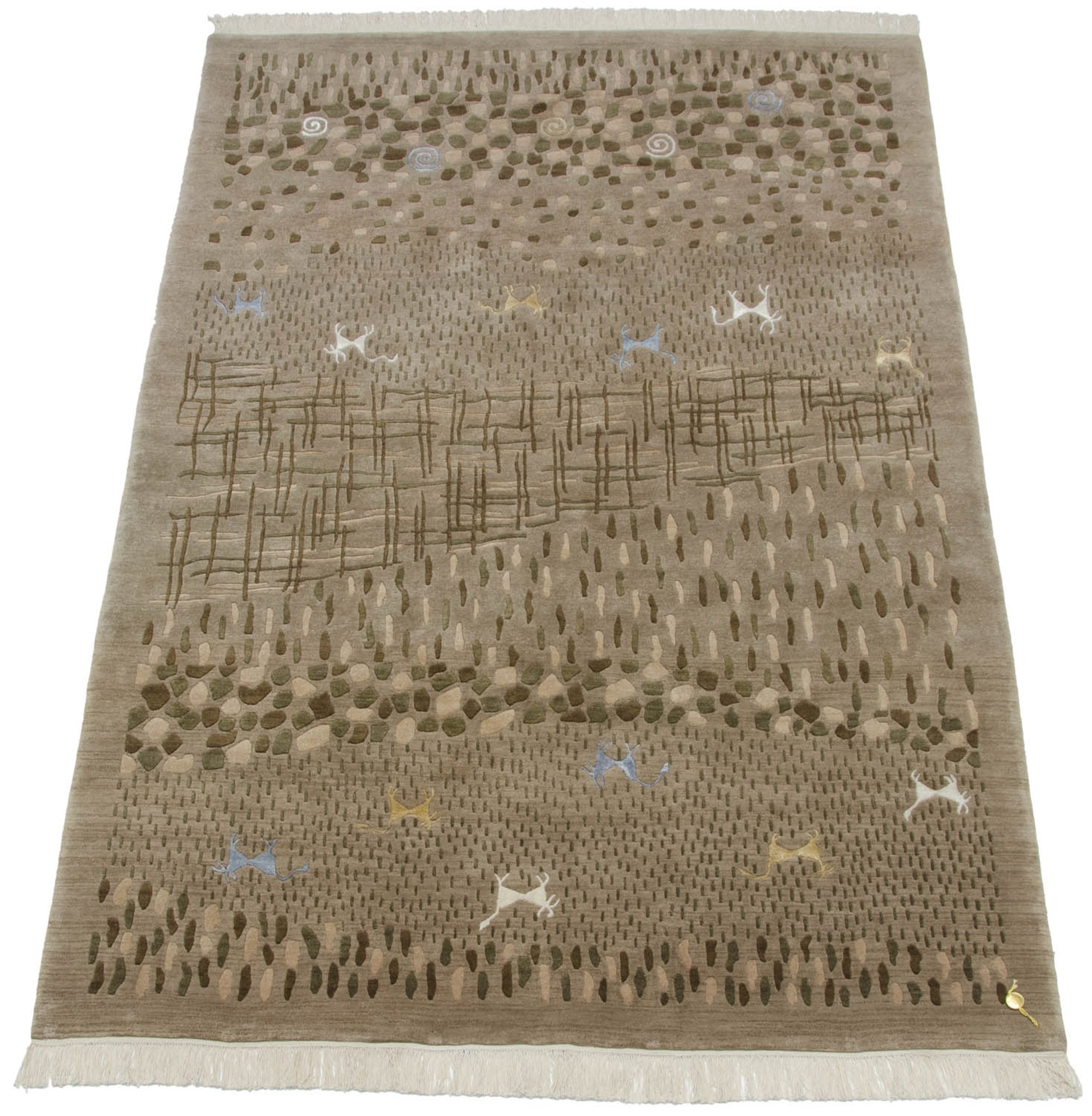 6x9 New Indian Folk Art Design Carpet