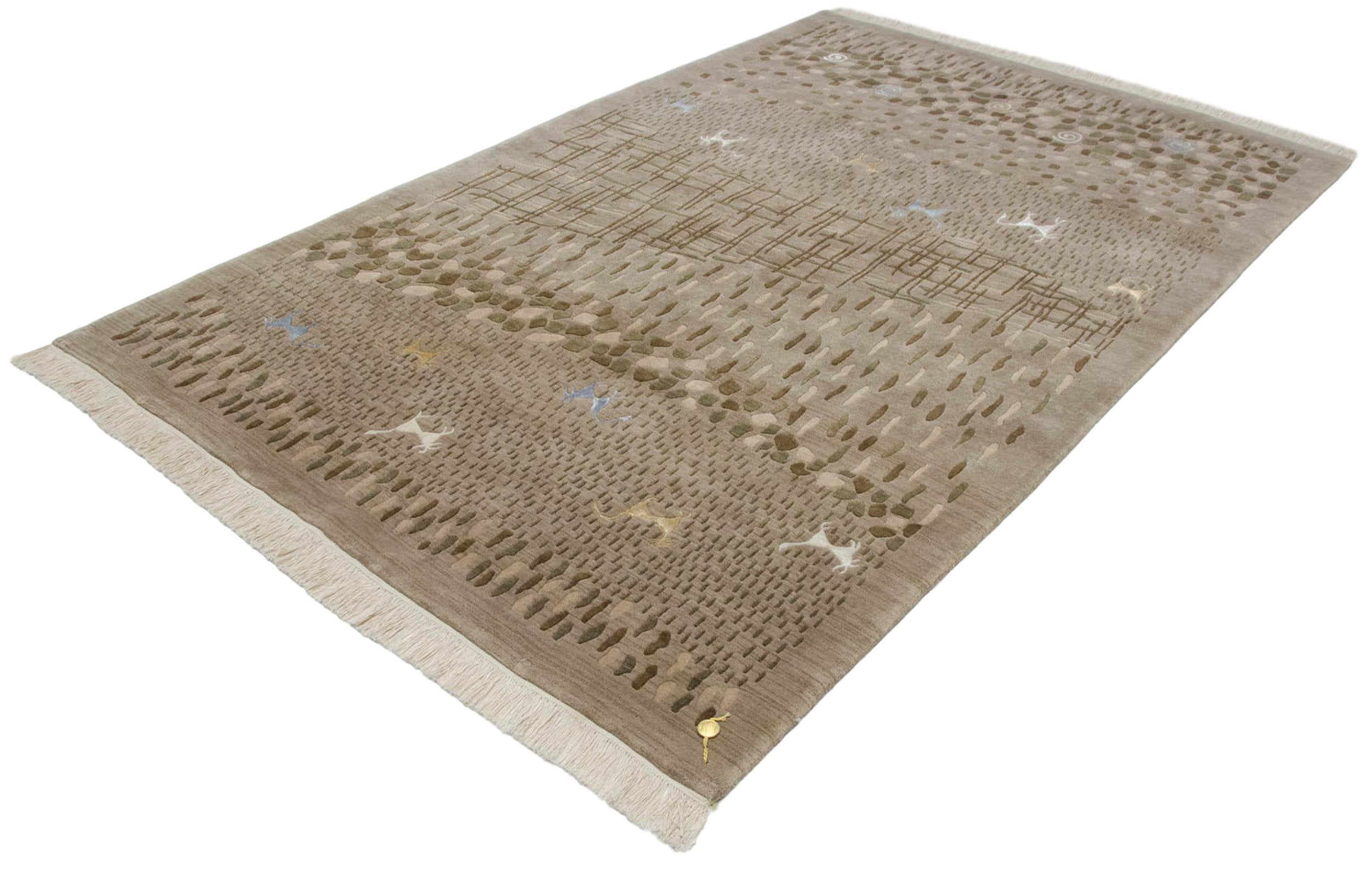 6x9 New Indian Folk Art Design Carpet