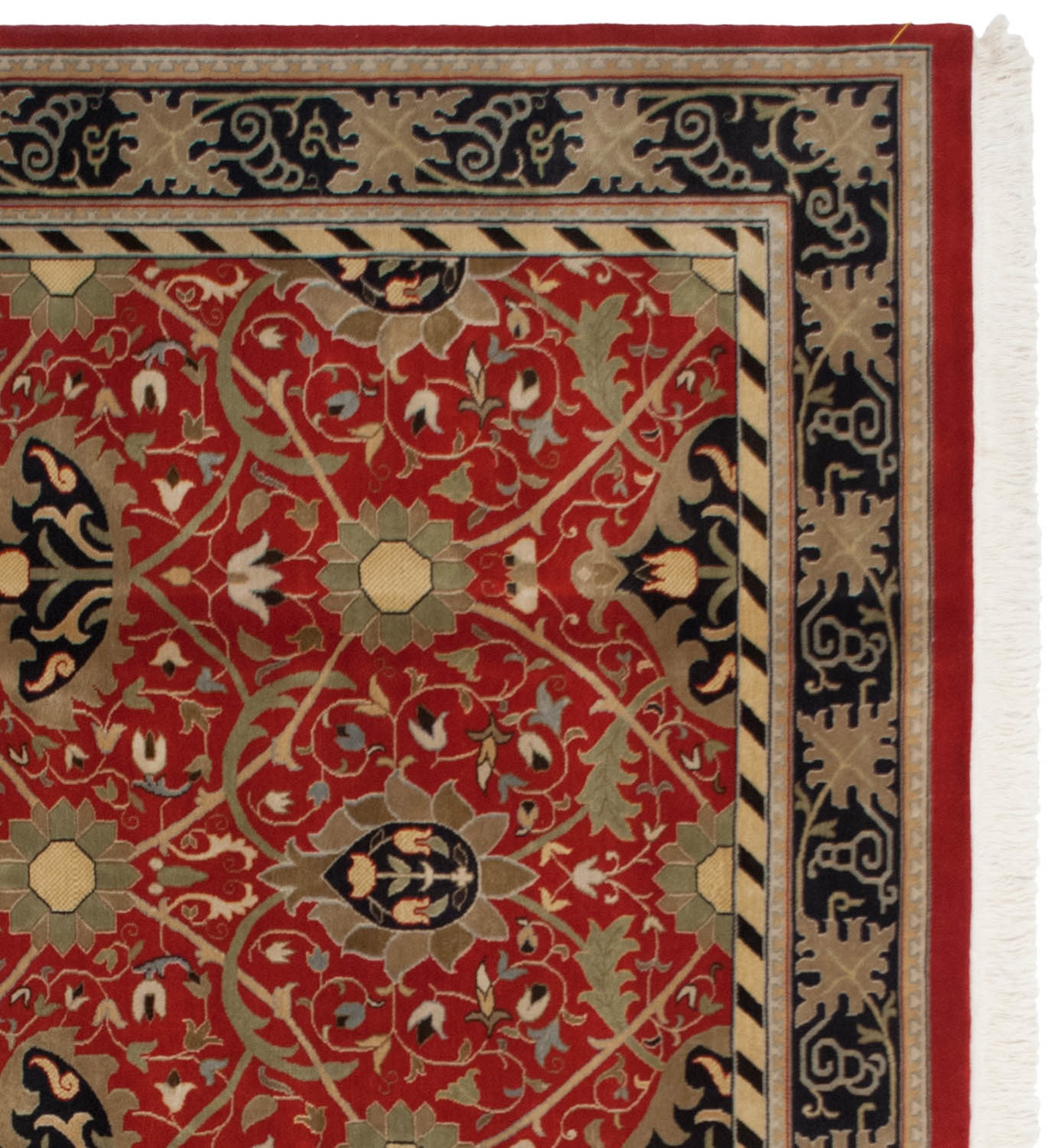 10x14 Vintage Indian William Morris Design Carpet