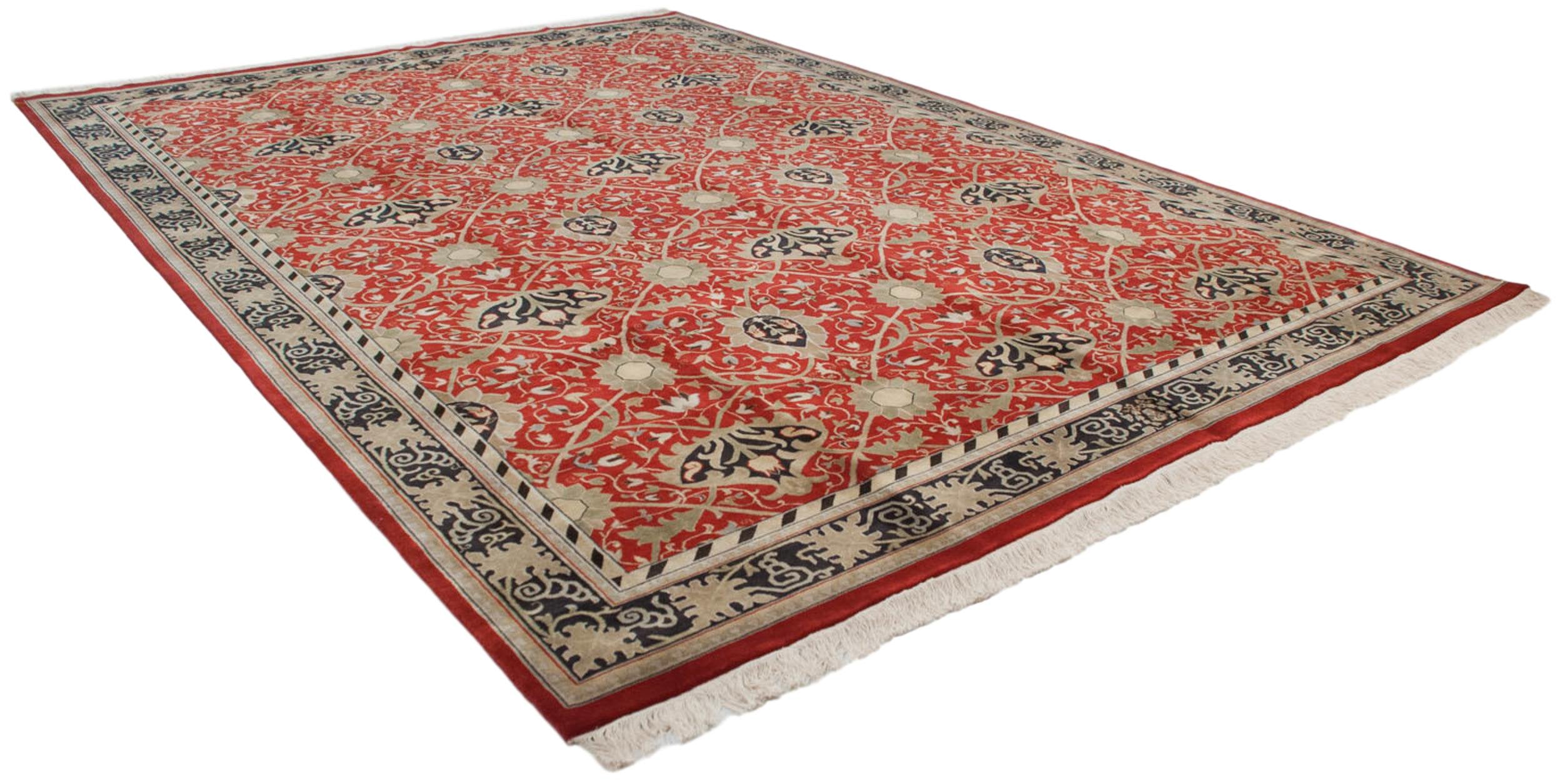 10x14 Vintage Indian William Morris Design Carpet