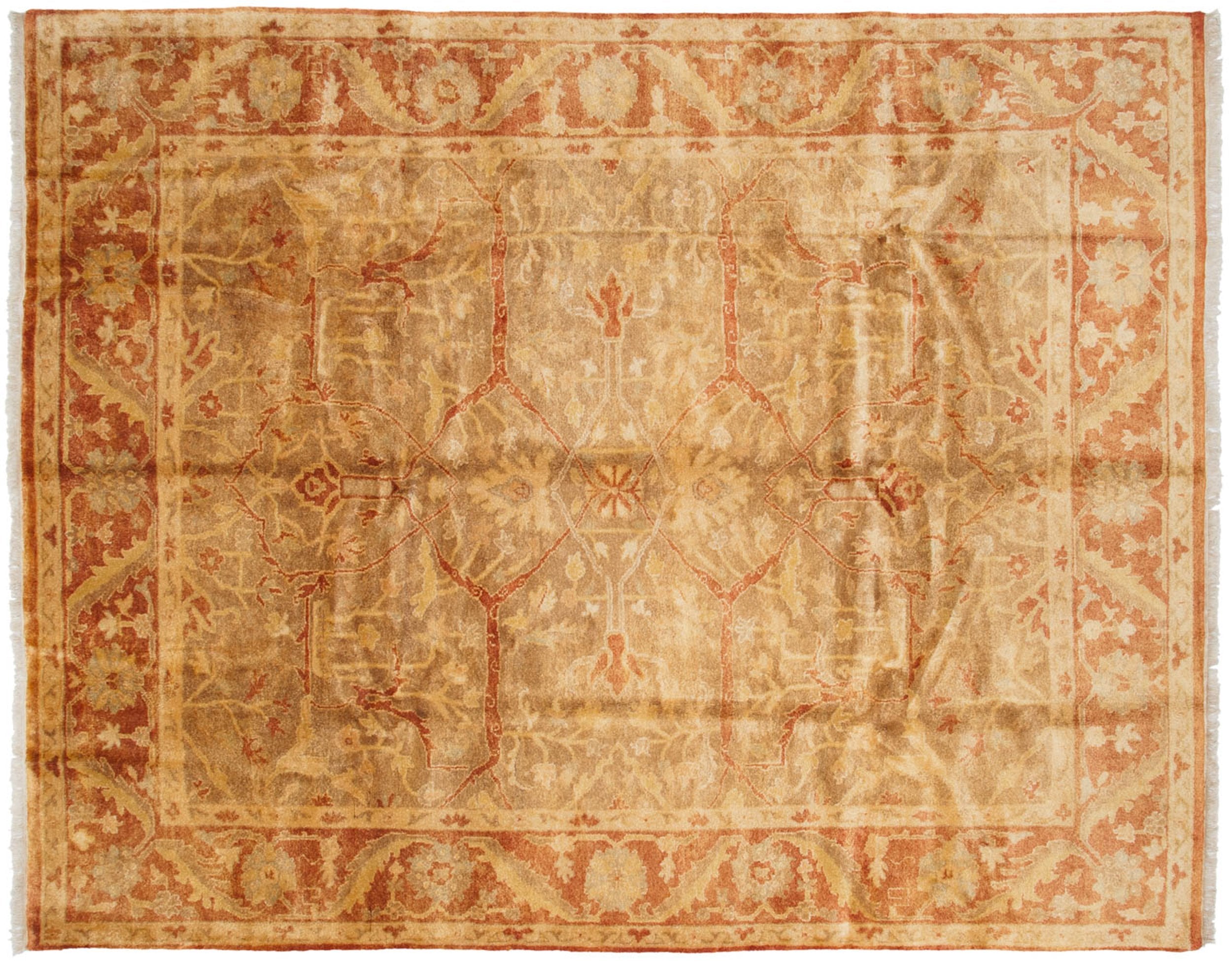 8x10 New Gold Wash Indian Oushak Design Carpet