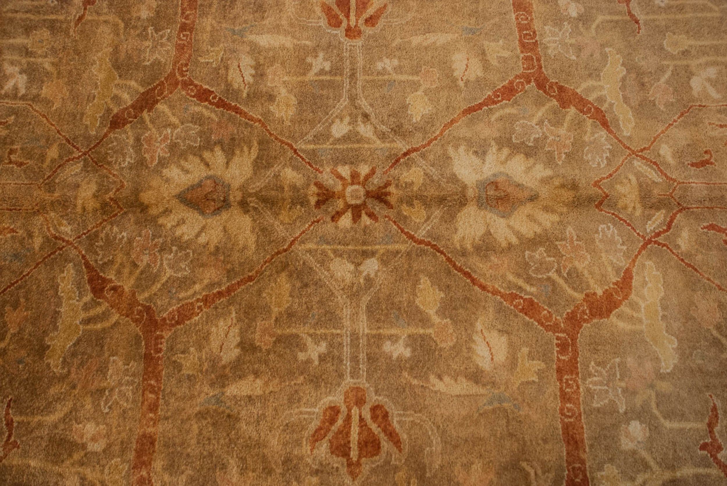 10x13.5 New Gold Wash Indian Oushak Design Carpet