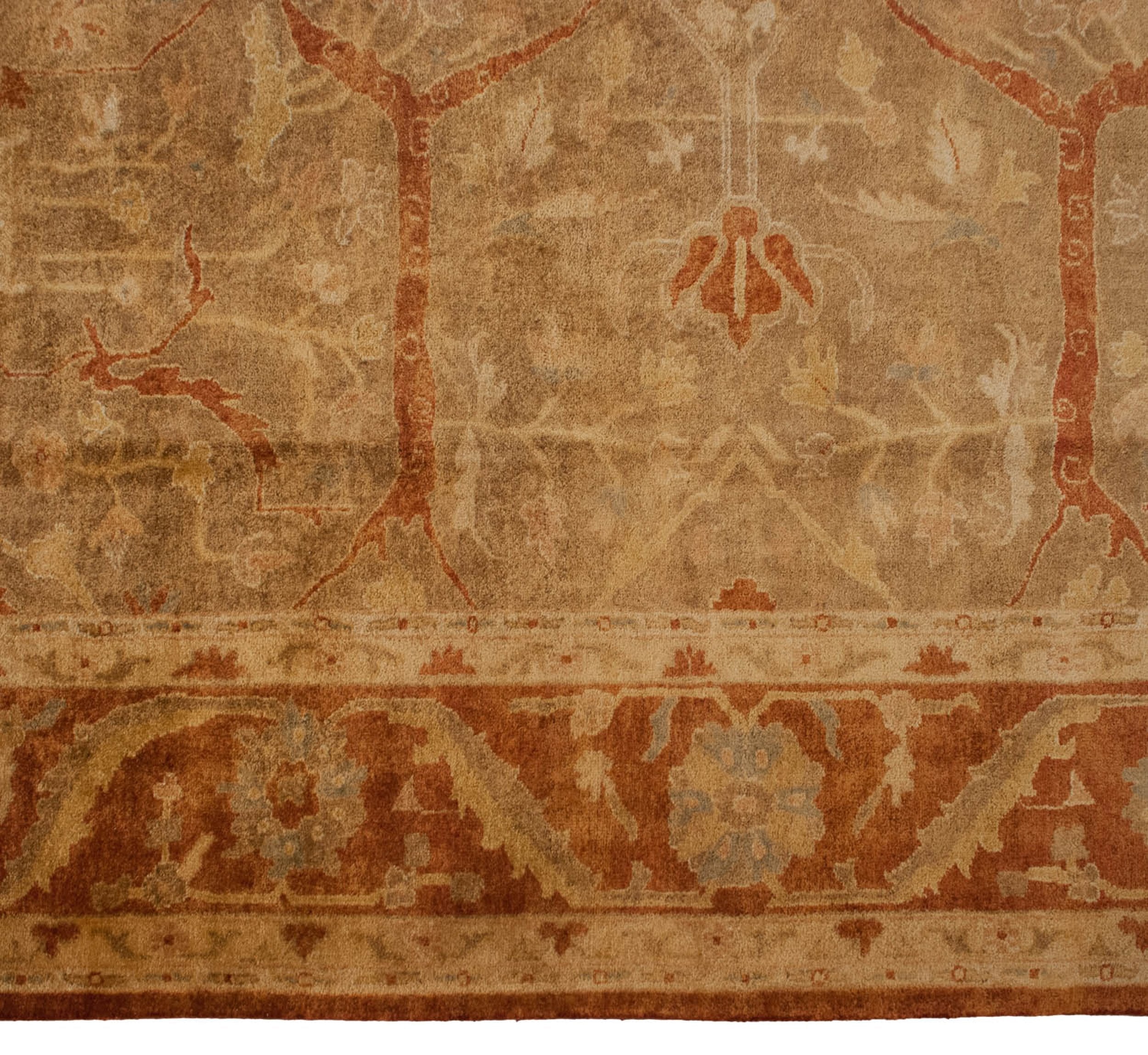 10x13.5 New Gold Wash Indian Oushak Design Carpet