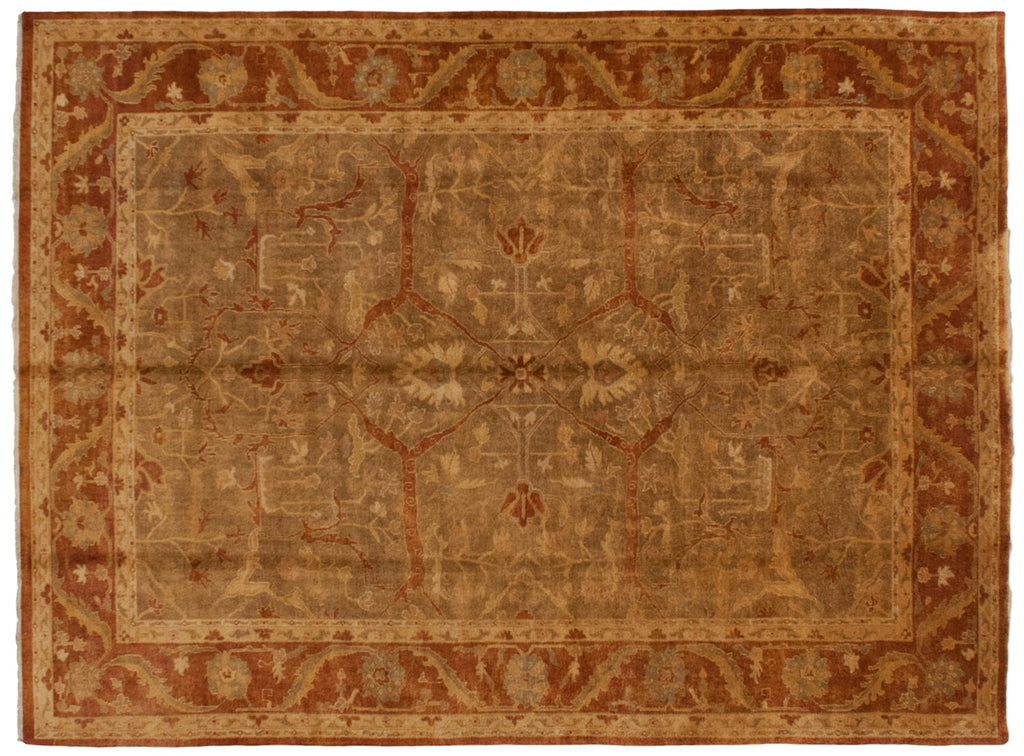 10x13.5 New Gold Wash Indian Oushak Design Carpet