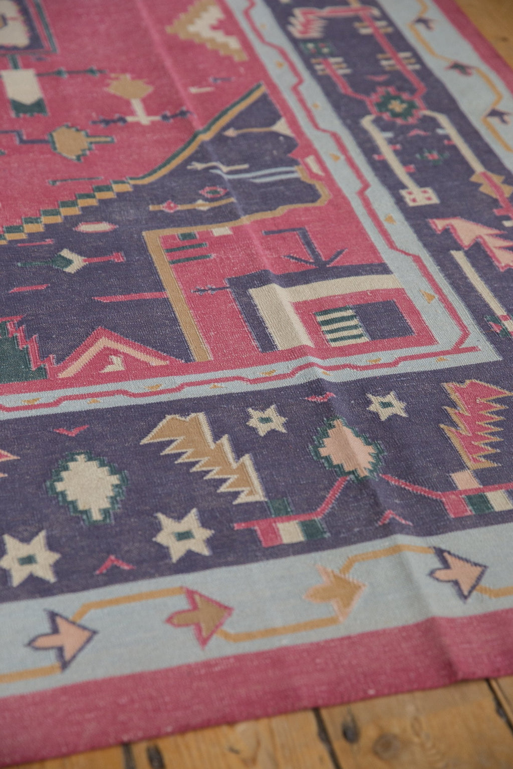 6x9 Vintage Stone Wash Dhurrie Carpet