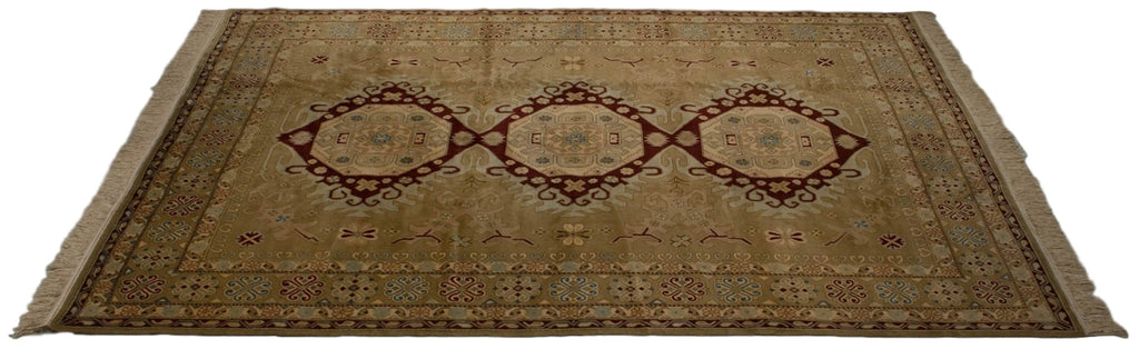 9x12 Vintage Distressed Bulgarian Caucasian Design Carpet