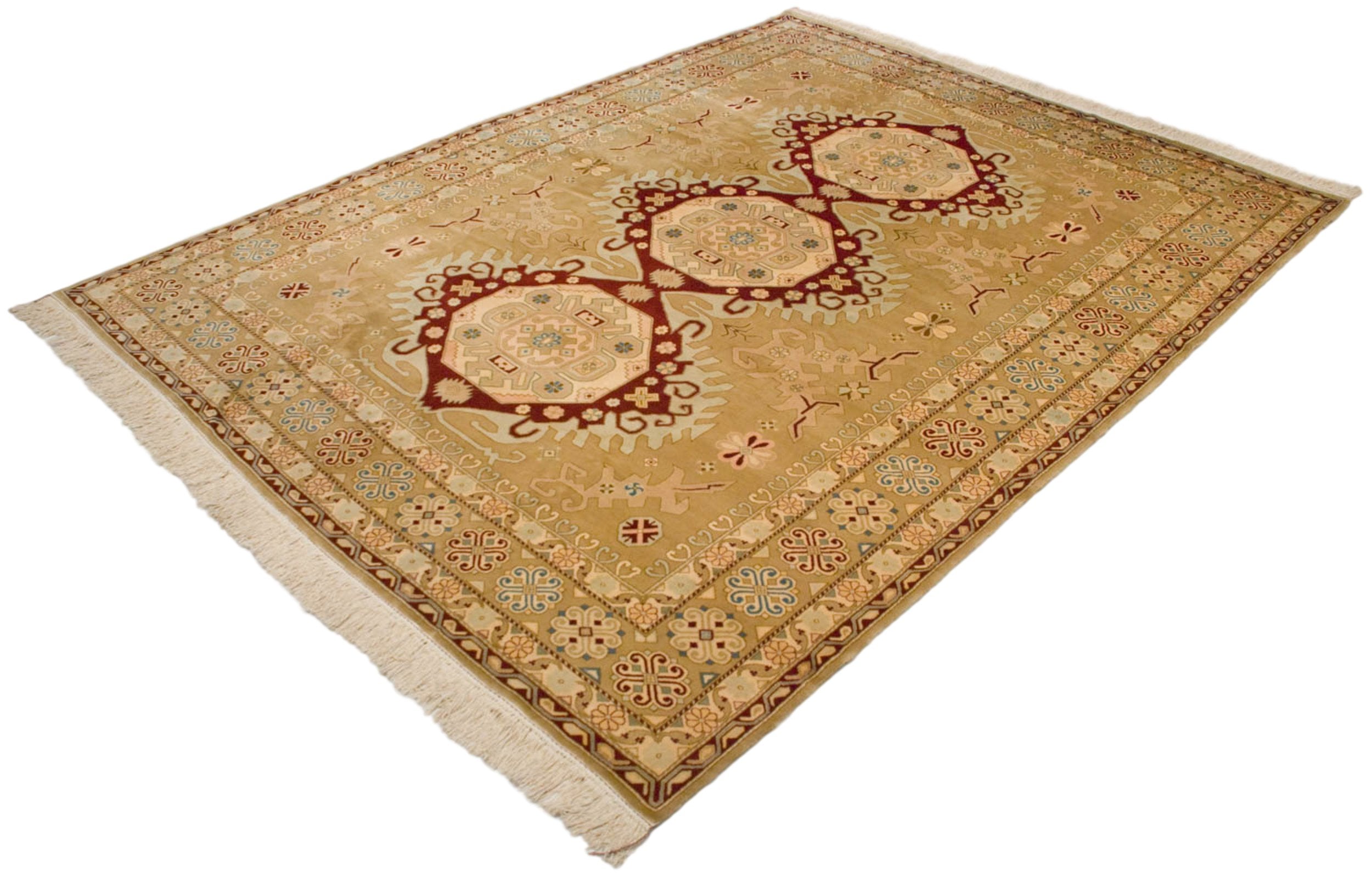 9x12 Vintage Distressed Bulgarian Caucasian Design Carpet