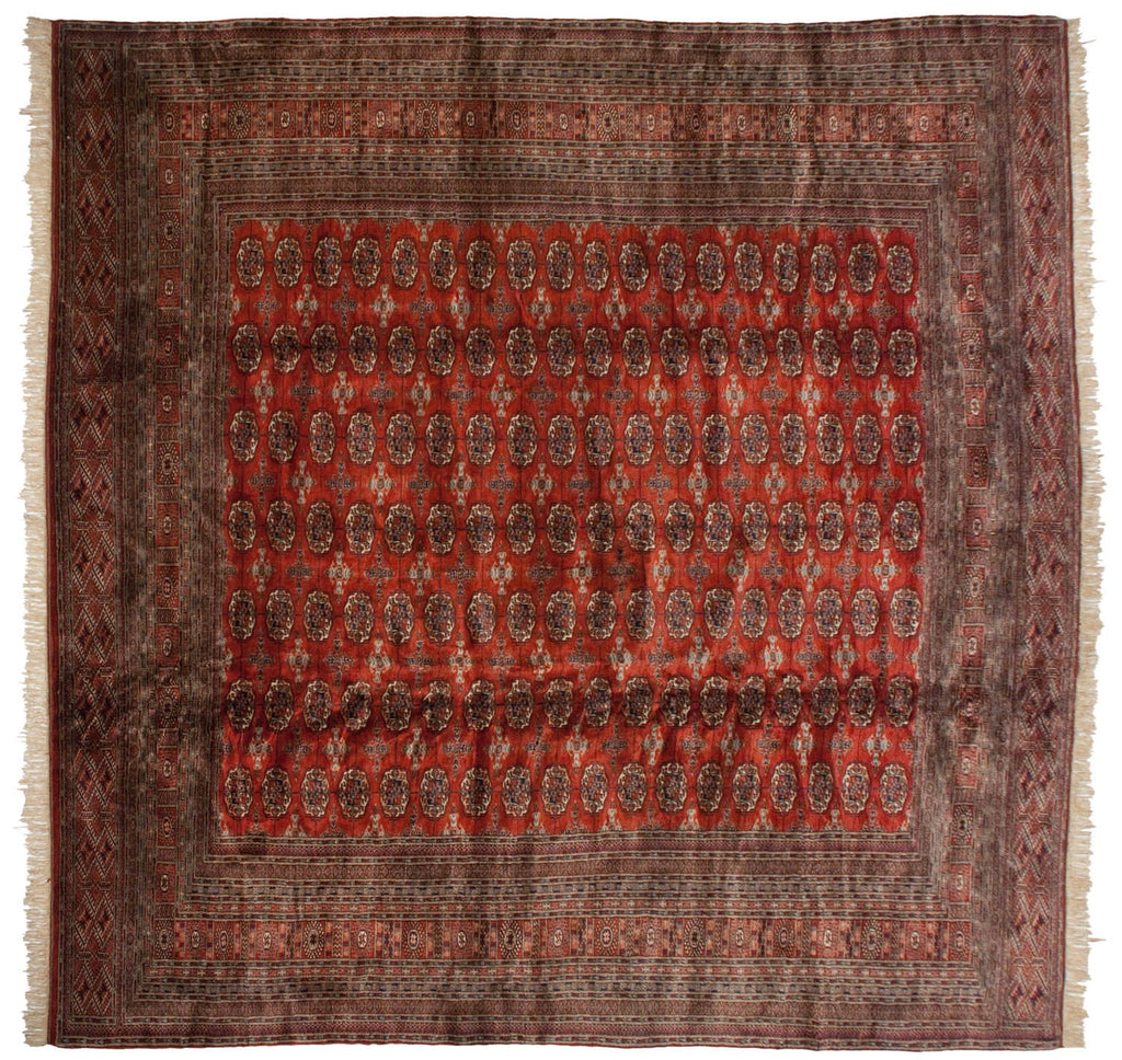 12x12.5 Vintage Fine Bokhara Square Carpet