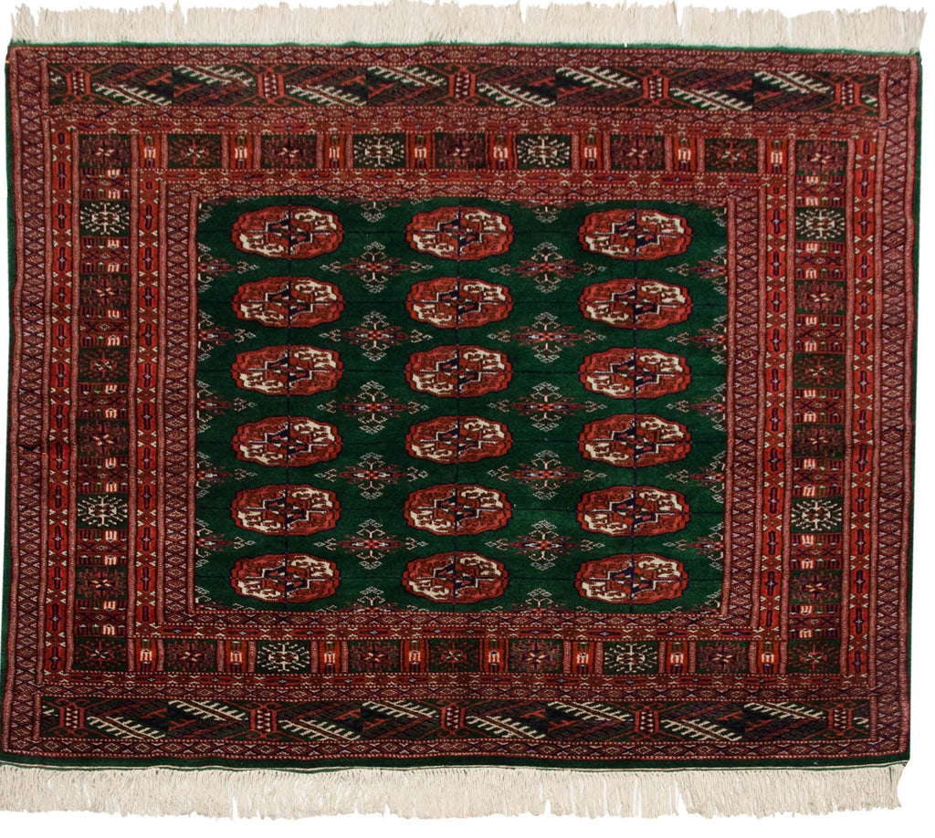 4x4 Vintage Fine Bokhara Square Rug