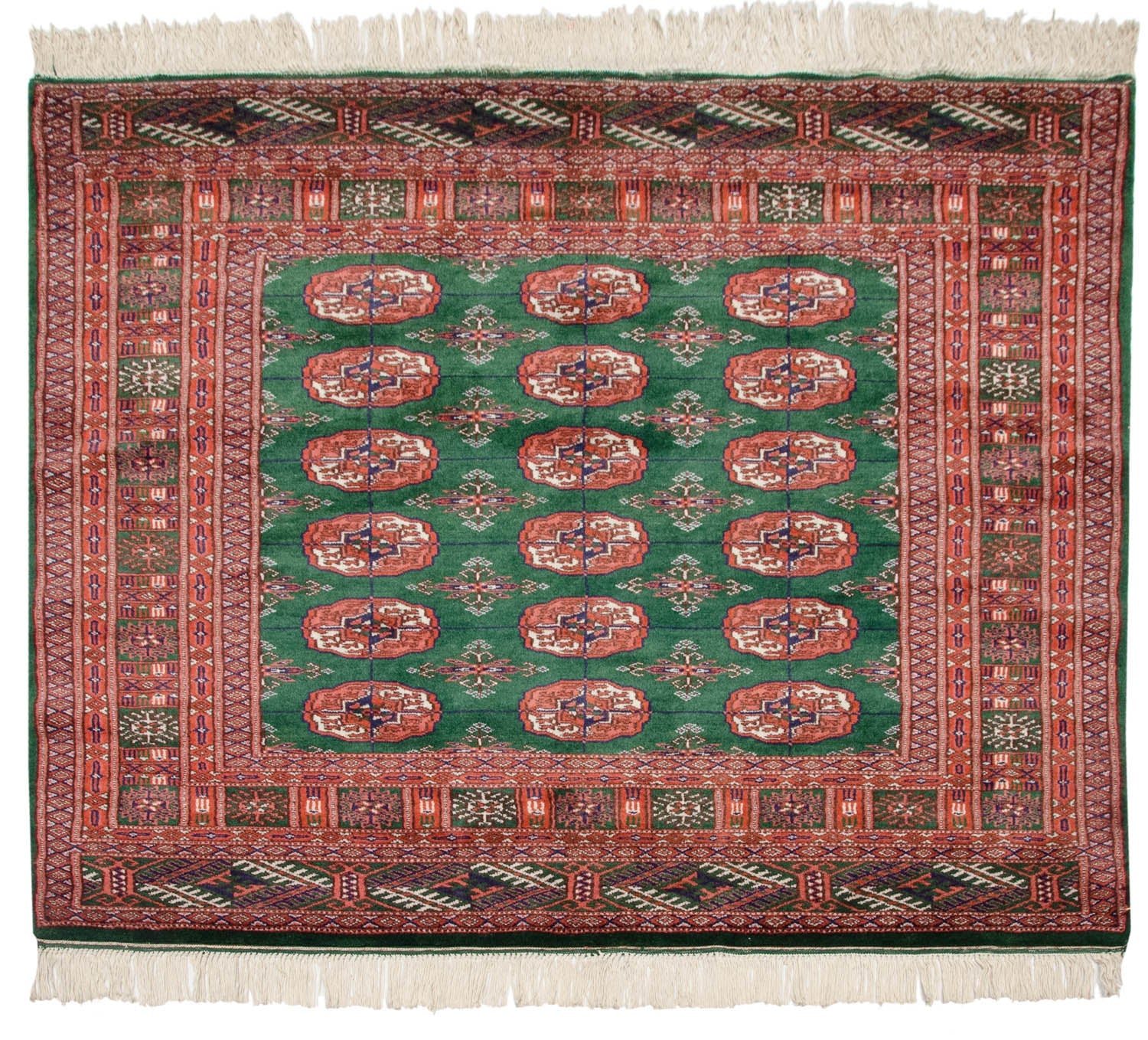 4x4 Vintage Fine Bokhara Square Rug