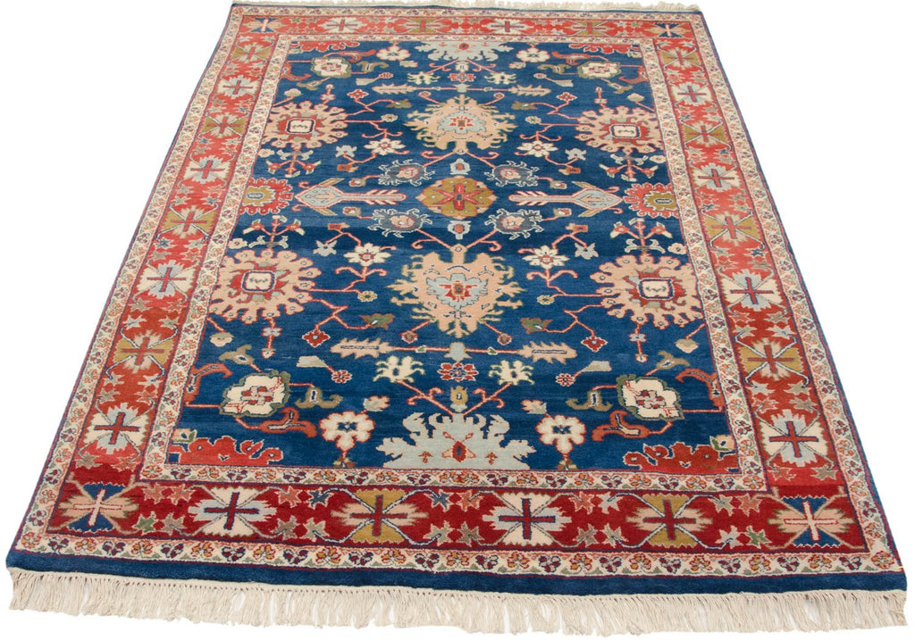 4.5x7 Vintage Indian Bijar Design Rug