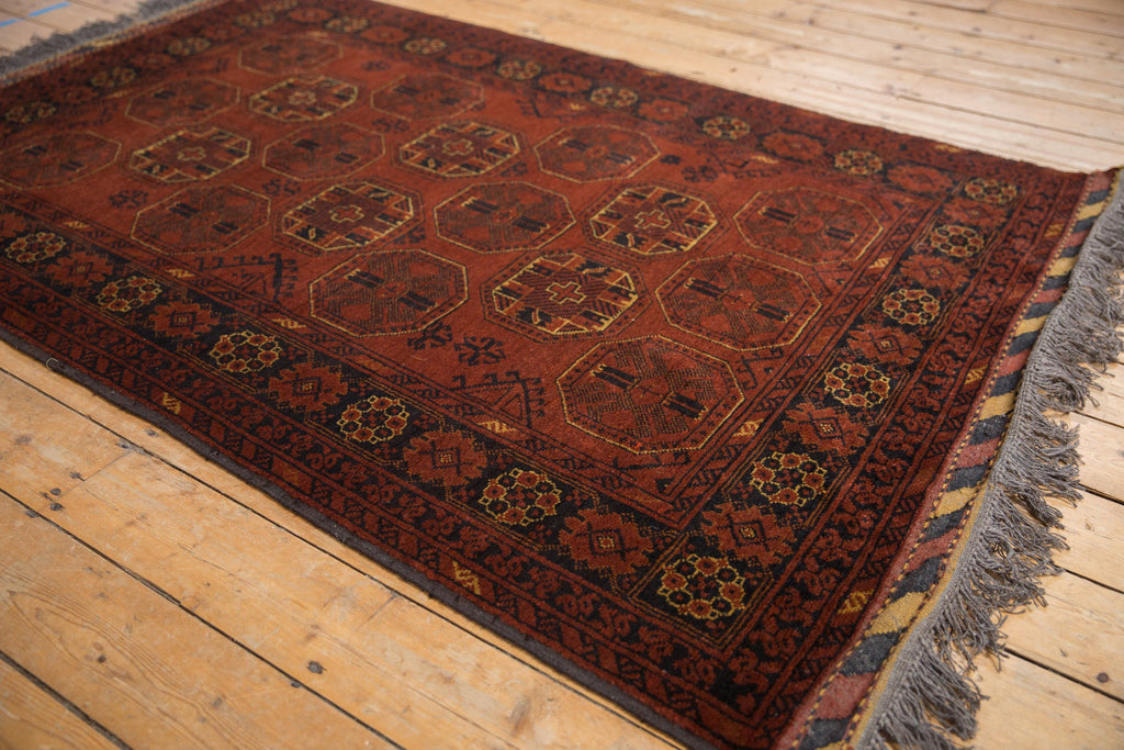 4.5x7 Vintage Afghani Bokhara Design Rug