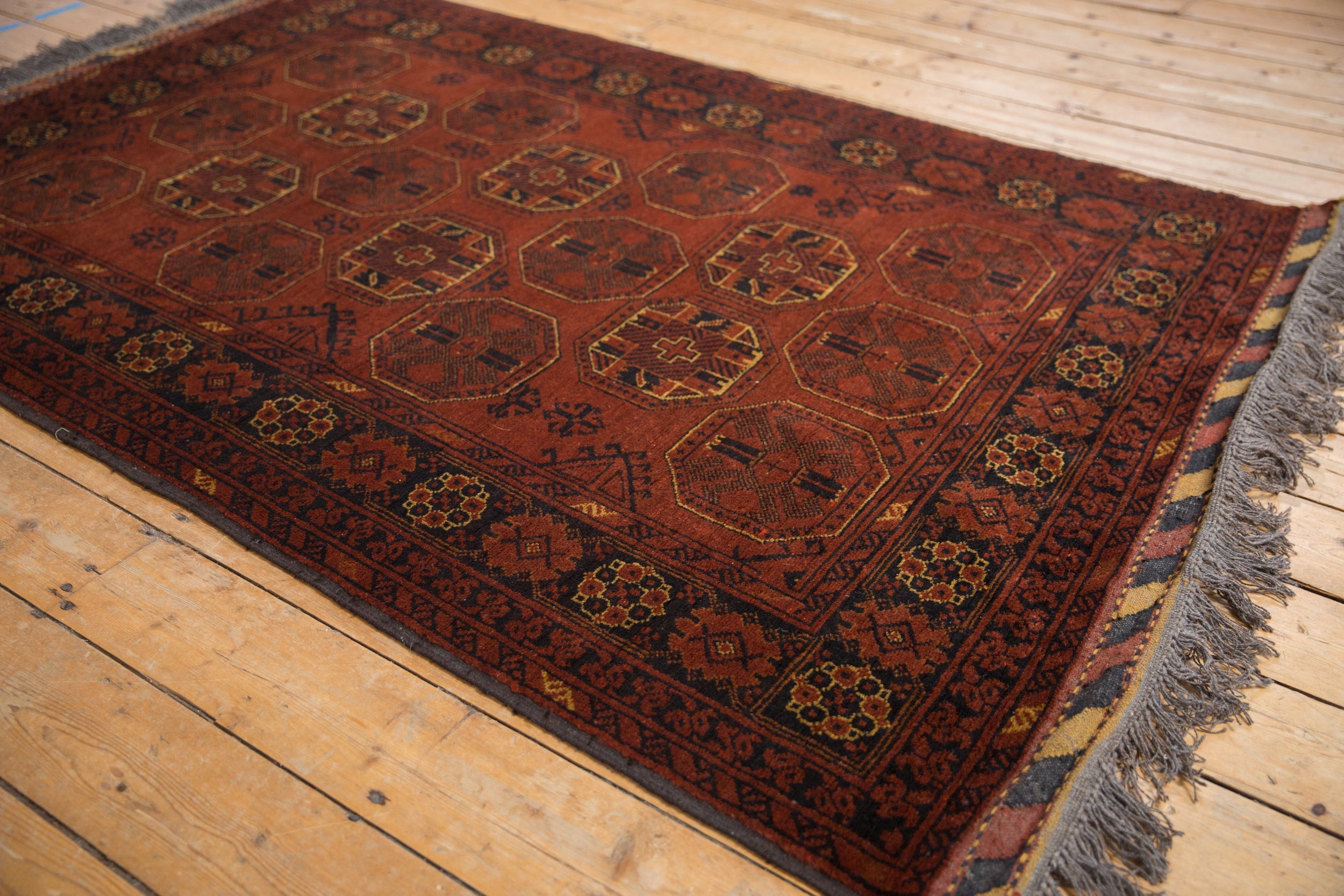 4.5x7 Vintage Afghani Bokhara Design Rug