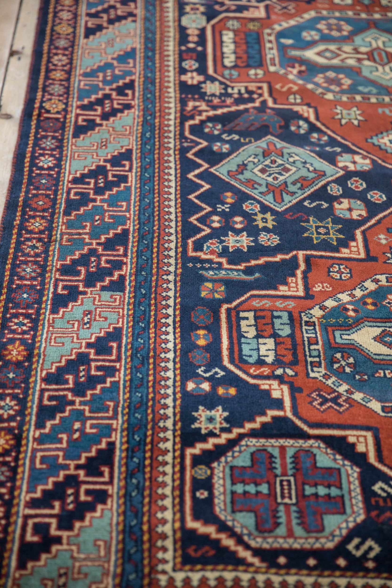 4.5x7 Vintage Indian Caucasian Design Rug