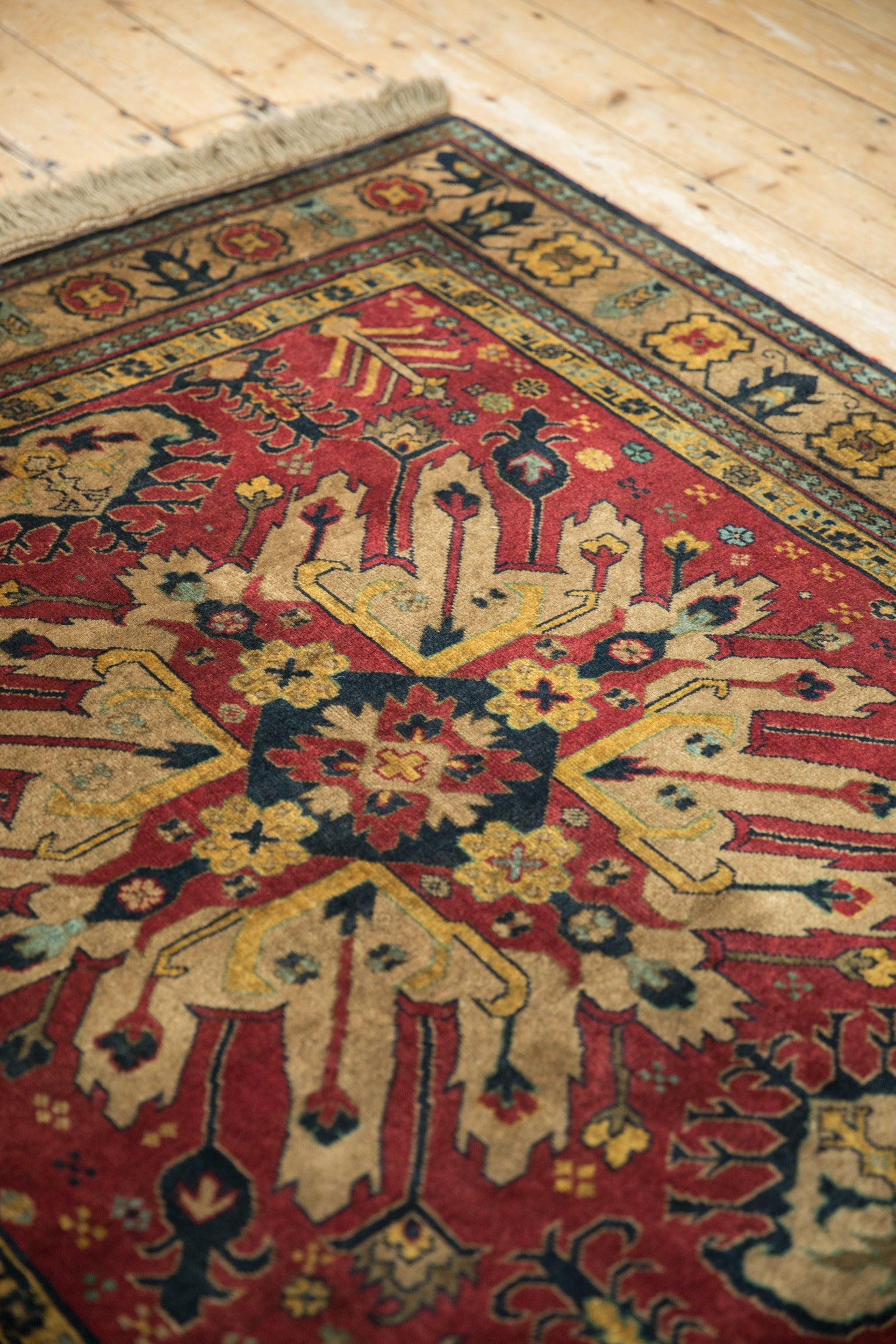 4.5x5.5 Vintage Indian Kazak Design Square Rug